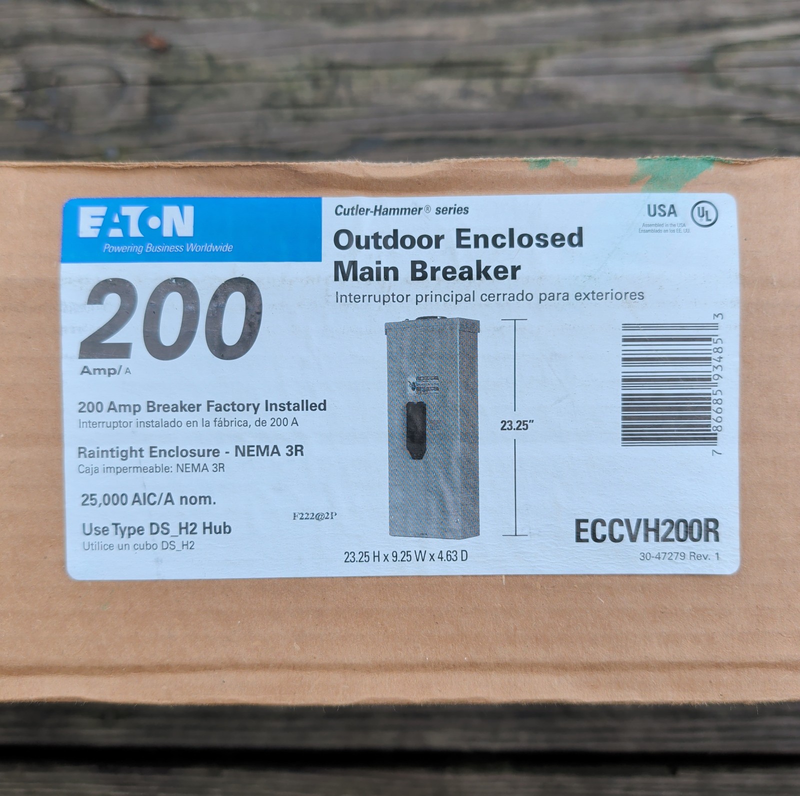 Eaton ECCVH200R Outdoor 200A Enclosed Main Breaker. New