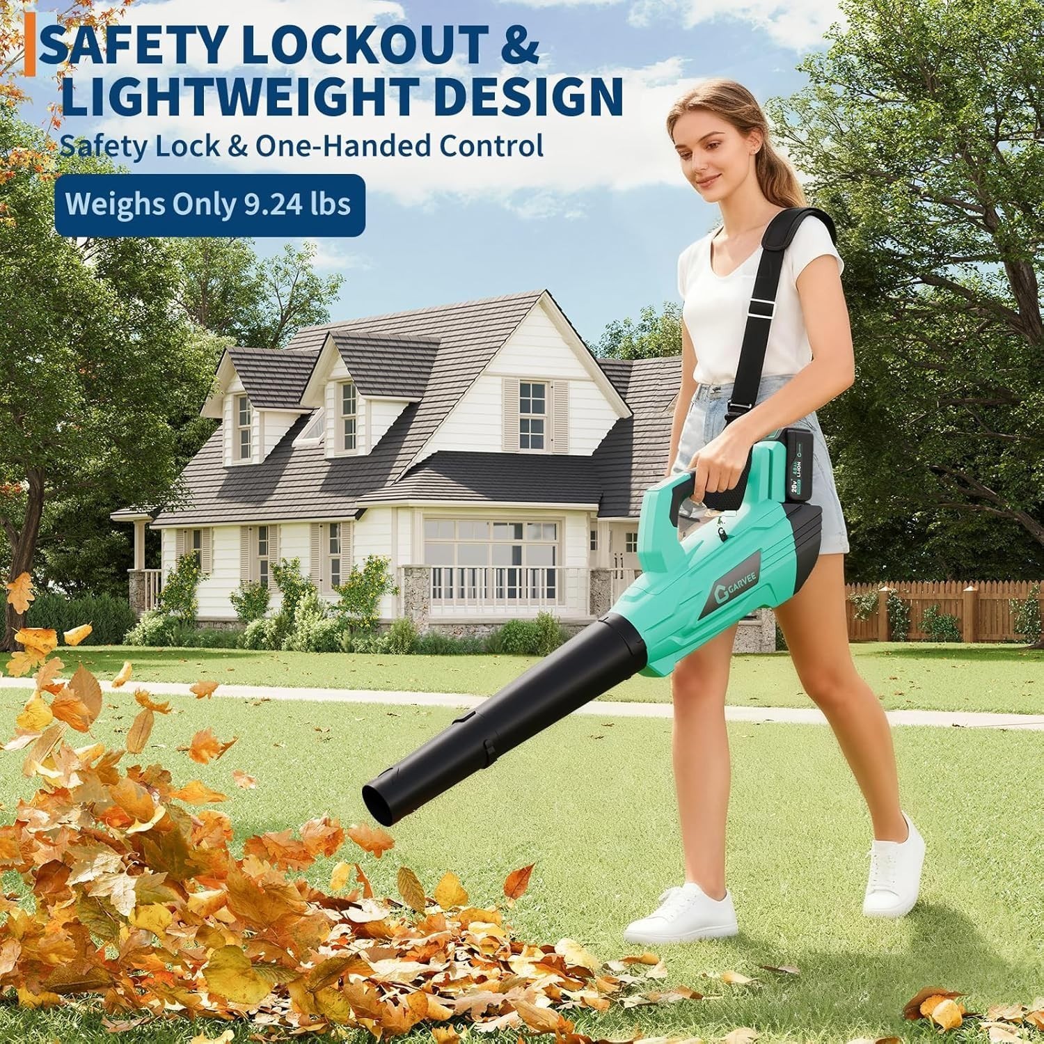 Cordless Leaf Blower Brushless 20V HP 250MPH 750CFM Mulcher/Vacuum w/4Ah Battery