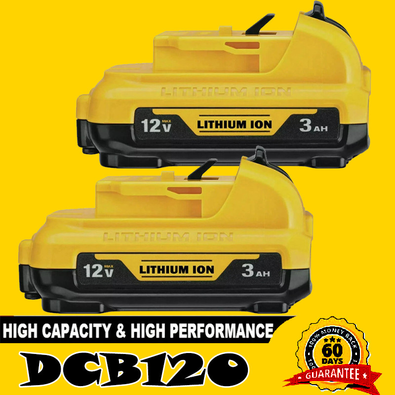 2Pack 12v 3.0Ah 12Volt Max Lithium-ion Battery For Dewalt DCB127-2 DCB120 DCB121