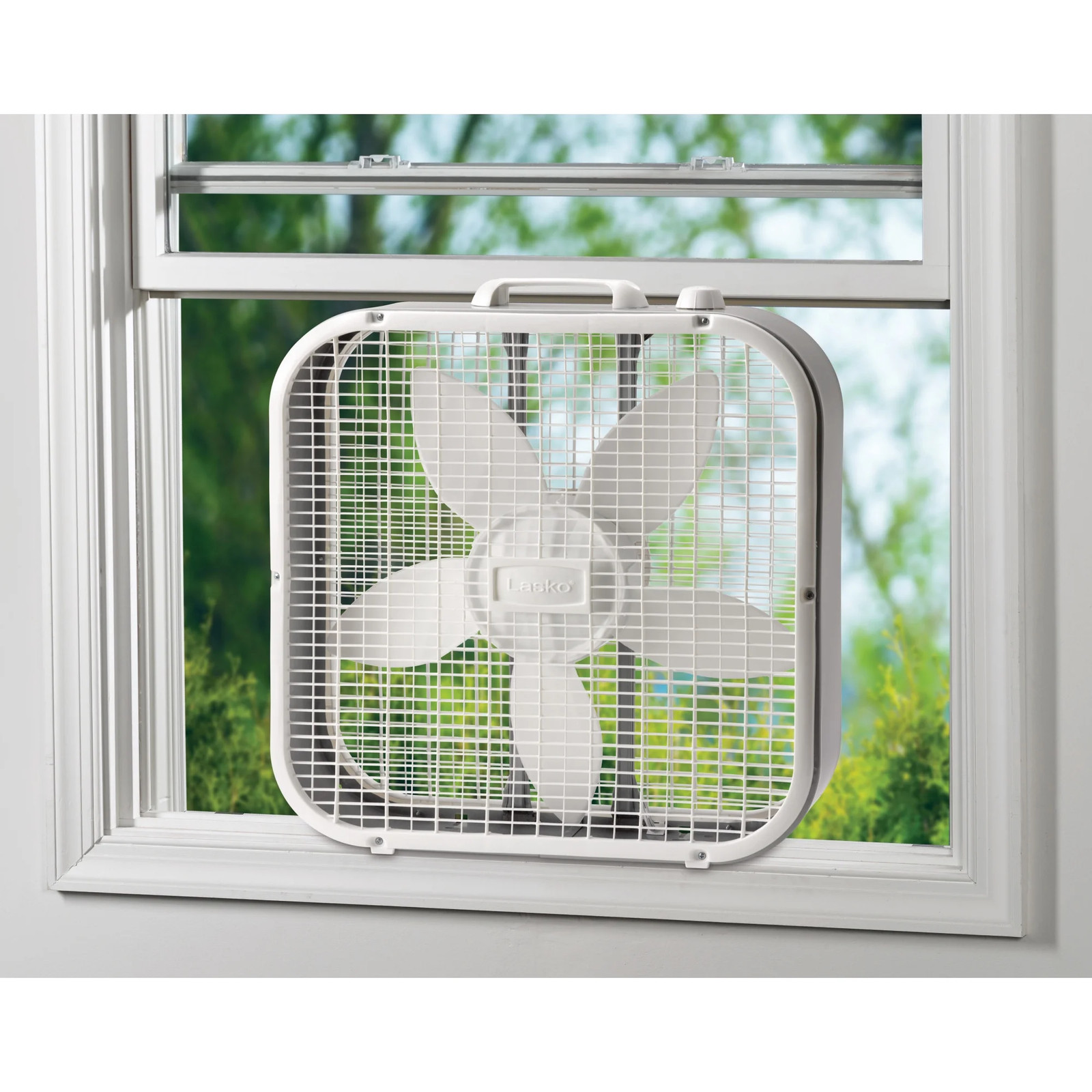20″ 3-Speed Classic Box Fan with Weather-Resistant Motor, White, B20200