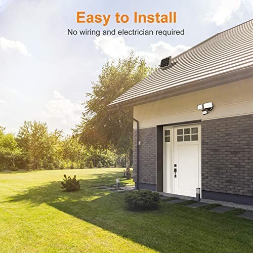 Solar Security Lights Outdoor 1000LM Motion Sensor 2 Head Flood Lights 5500K
