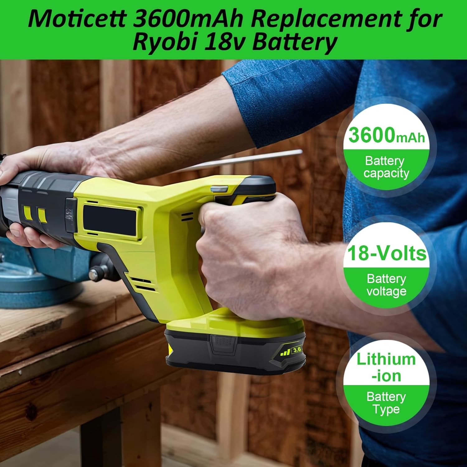 2PACK 4.0Ah For RYOBI 18V Battery /Charger One Plus High Capacity P109 Lithium