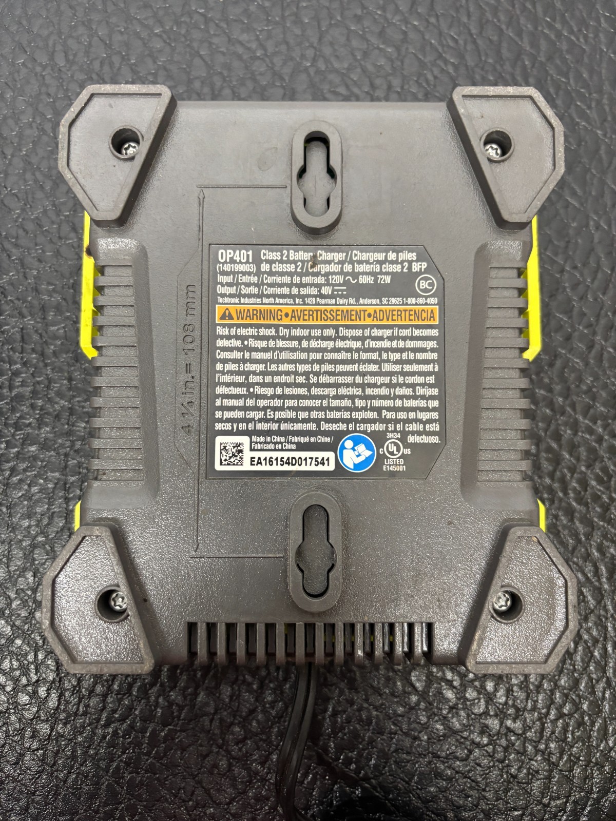 OP401 Charger for Ryobi 40V Lithium battery J81J – Tested/Working!