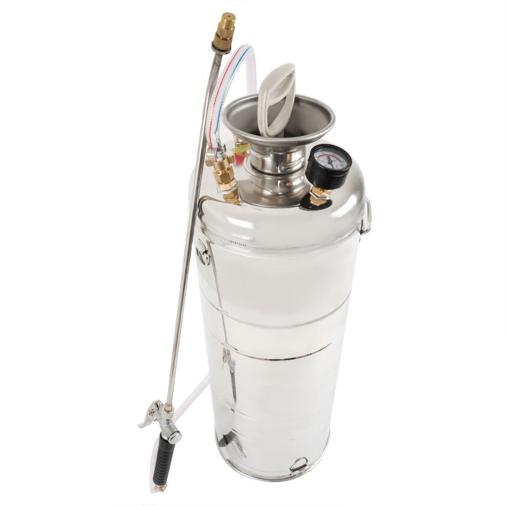Stainless Steel Sprayer Pump Sprayer W/ Adjustable Nozzle Hose 1/1.5/2/3/3.5Gal