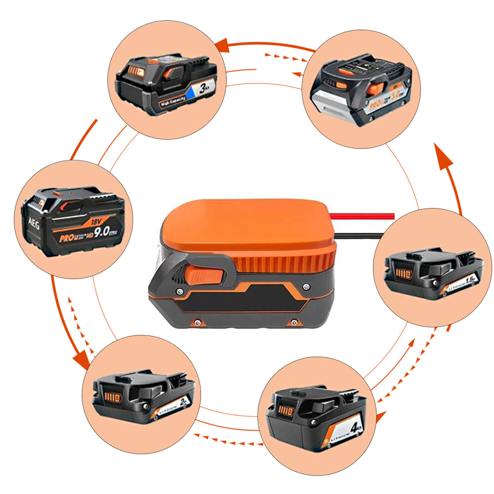Power Wheels Adapter for Ridgid Battery 18V AEG Li-Ion Dock Power Connection USA