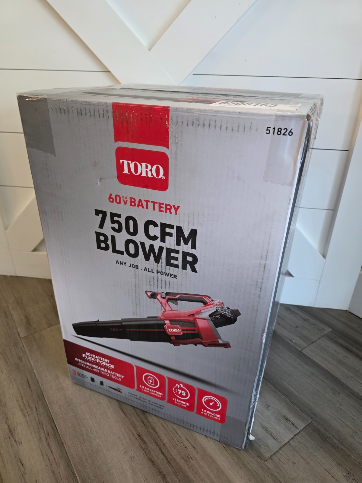 Toro Flex-Force 60V 750 CFM / 145 MPH Battery Leaf Blower Kit – With Battery