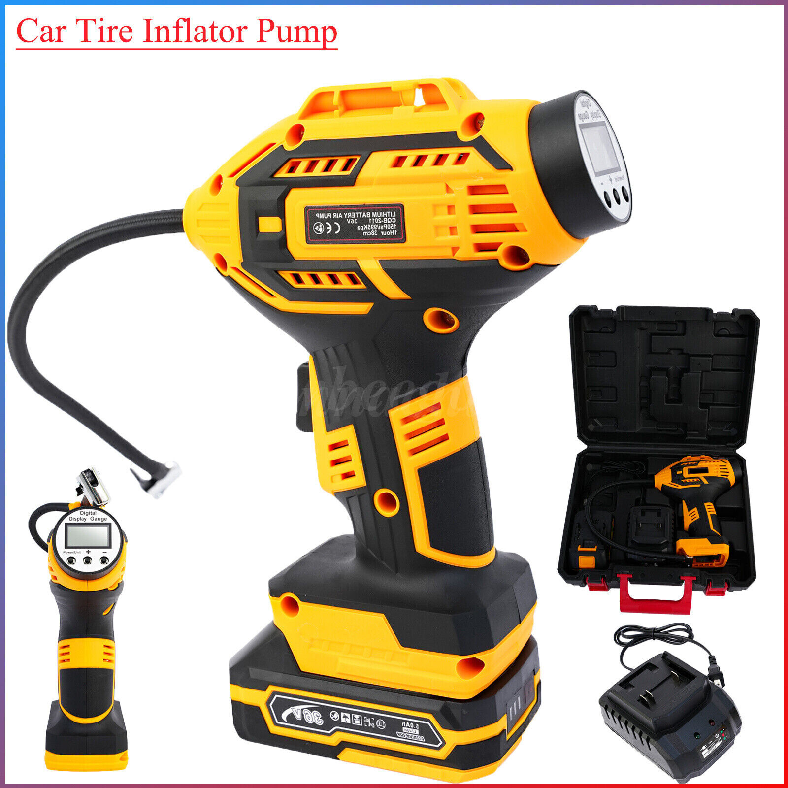 Car Air Tire Pump Inflator Compressor LED Digital Electric Portable 980kPa 20V