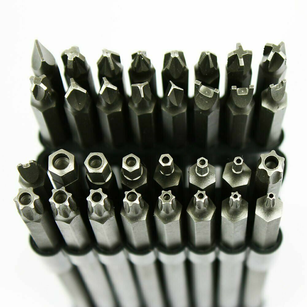 32PC Extra Long 6″ Security Bit Tamperproof Set Hex Torx Star Pozi Tri-Wing