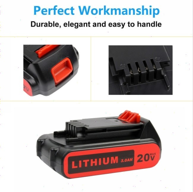 2PACK NEW 20V Lithium-ion Battery / Charger for BLACK DECKER 20 Volt LBXR20 LB20