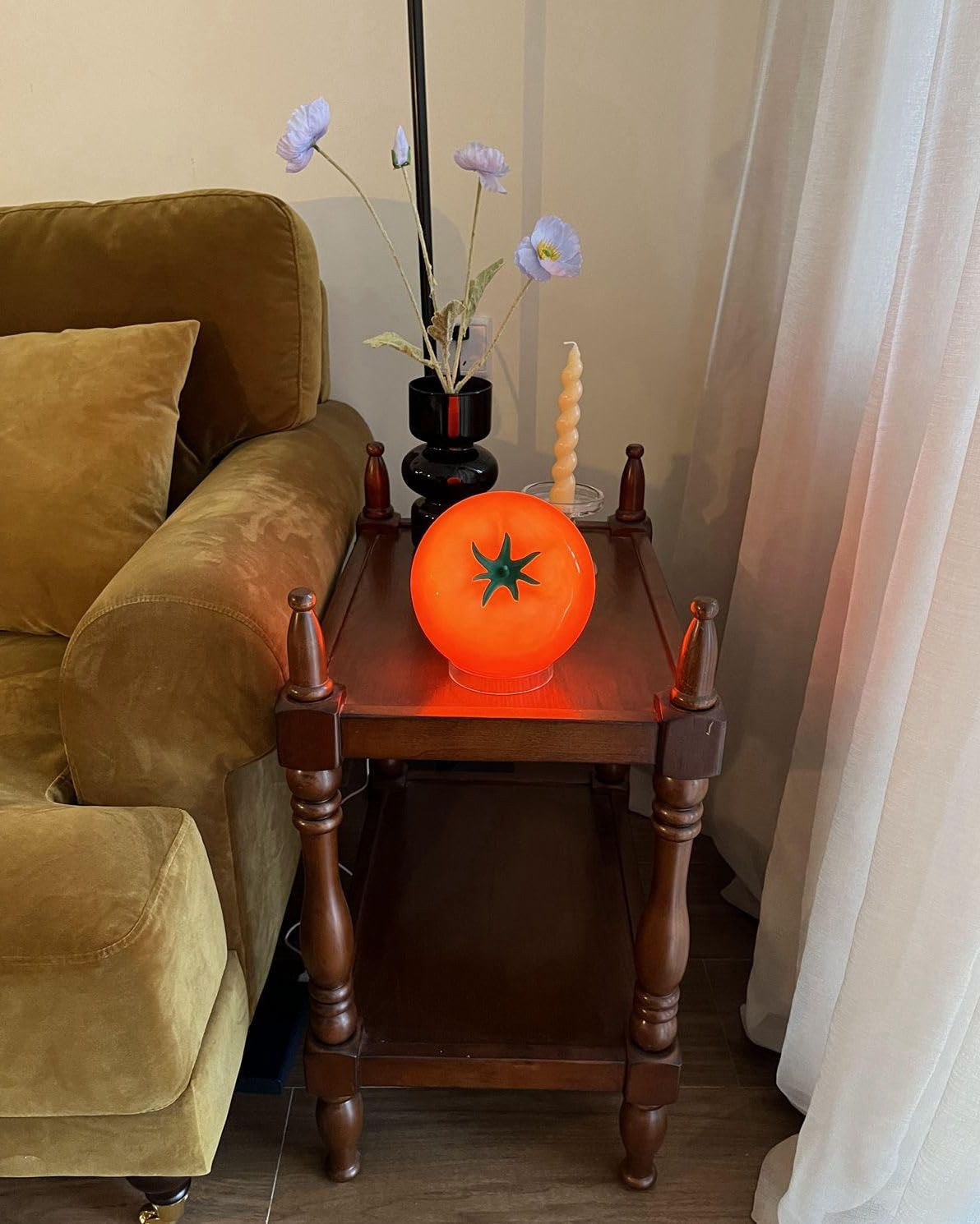 Cute Table Lamp for Bedroom Kitchen 6.1 inches in diameter, Red