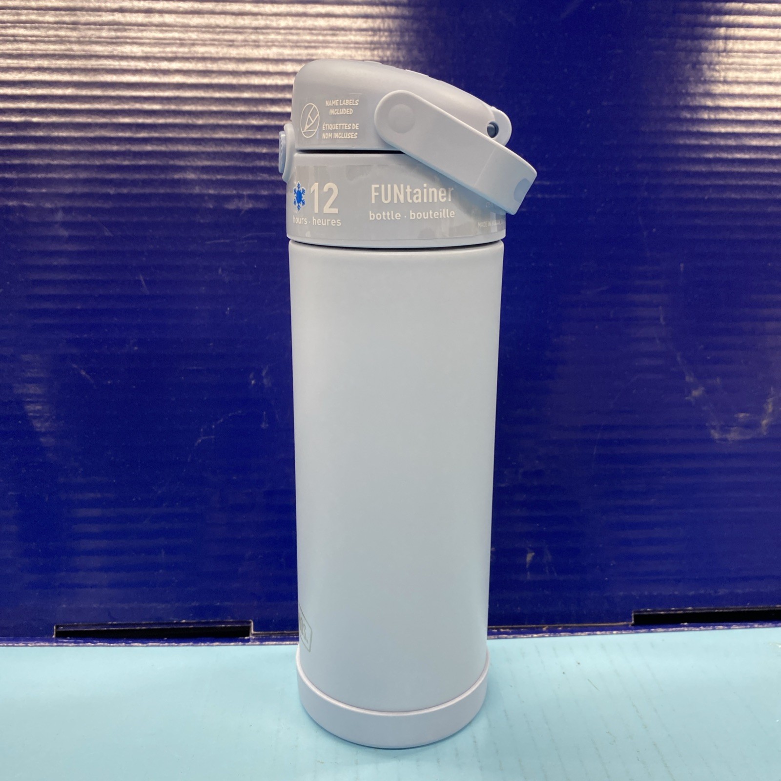 THERMOS FUNTAINER Stainless Steel Vacuum Insulated Bottle, LT BLUE 16 Oz