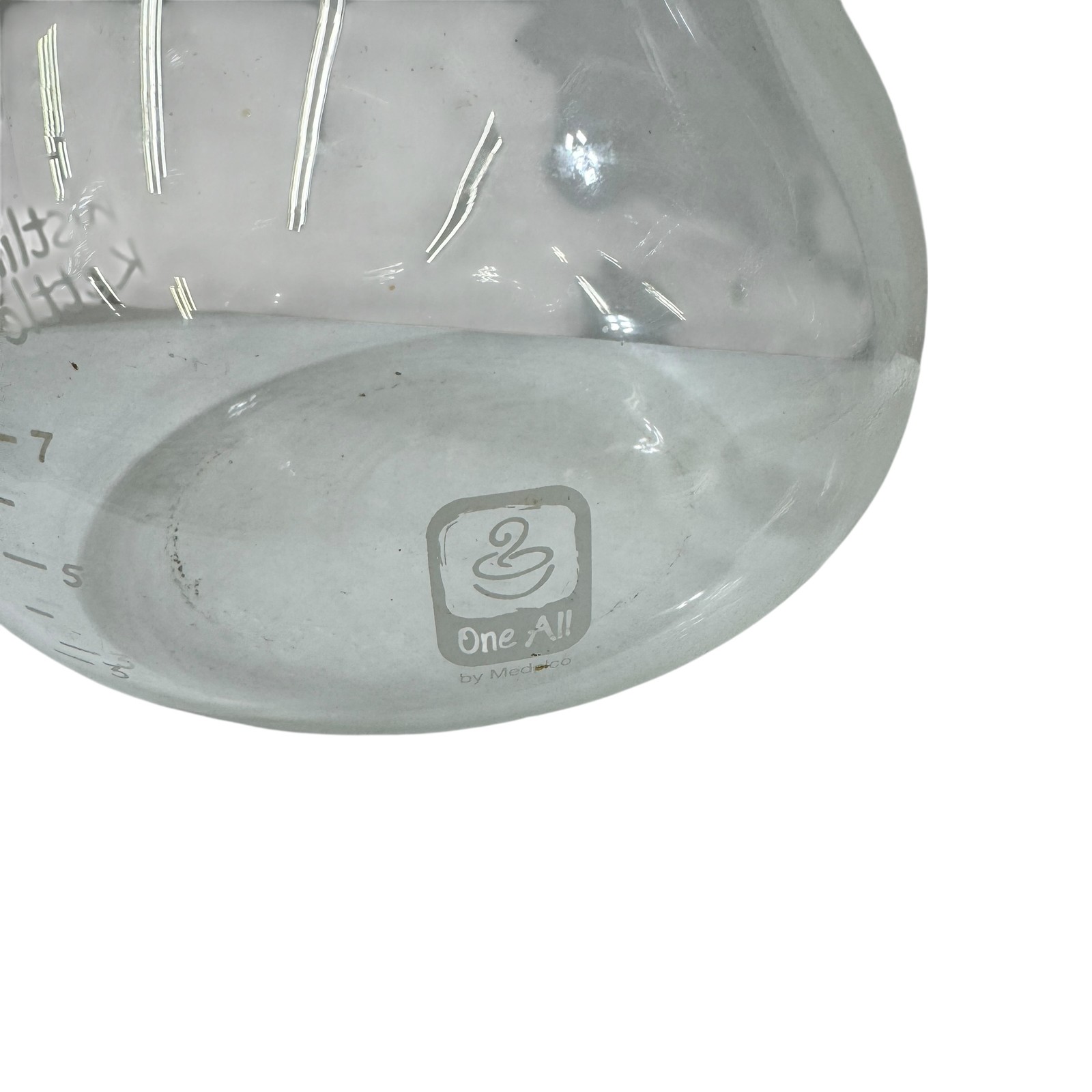 One All by Medelco Glass Whistling Tea Kettle 12 Cup Capacity Stovetop Clear