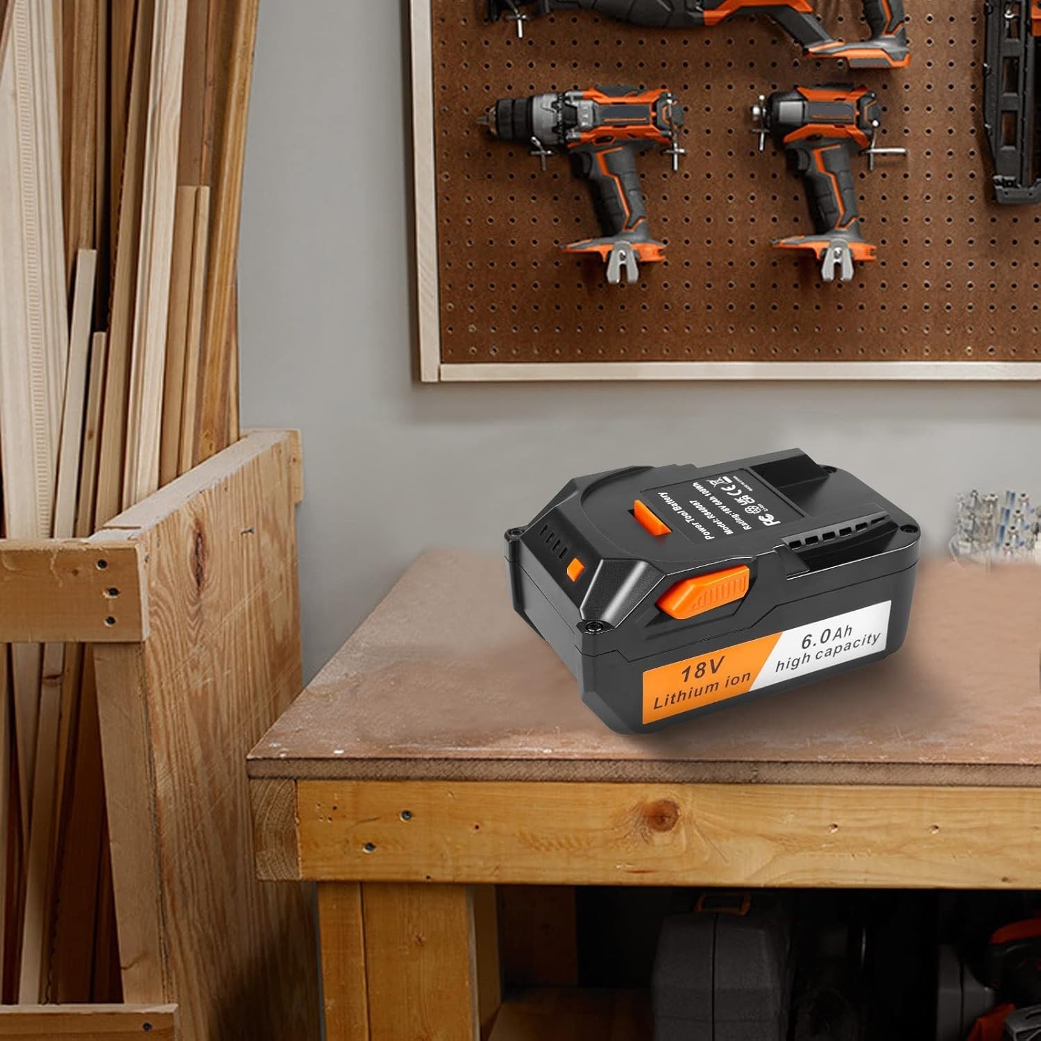 2-Pack 6.0Ah Rechargeable Batteries for Ridgid 18V Drill – Advanced Protection