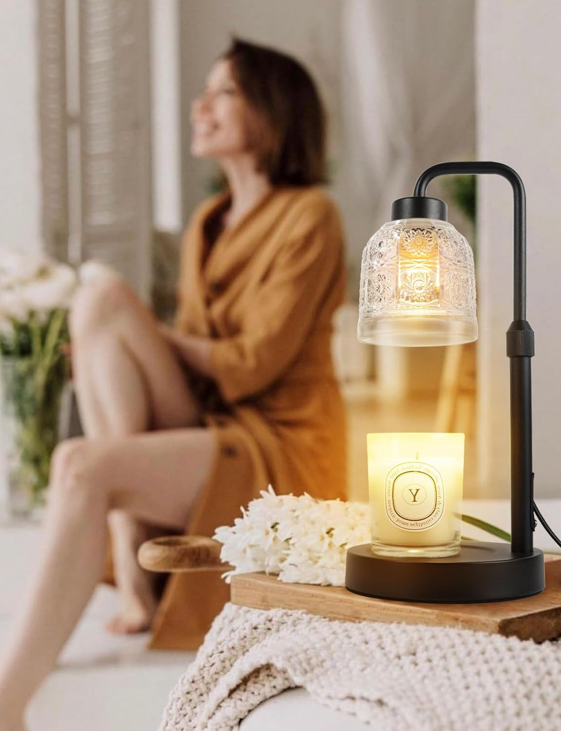 Candle Warmer Lamp with Timer Dimmable, Adjustable Lamp Candle Warmer, Birthday