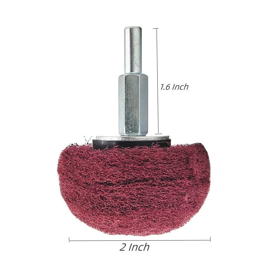 5 PCS 2″Non Woven Abrasive Buffing Wheels,1/4″Shank Drill for Polishing&Cleaning