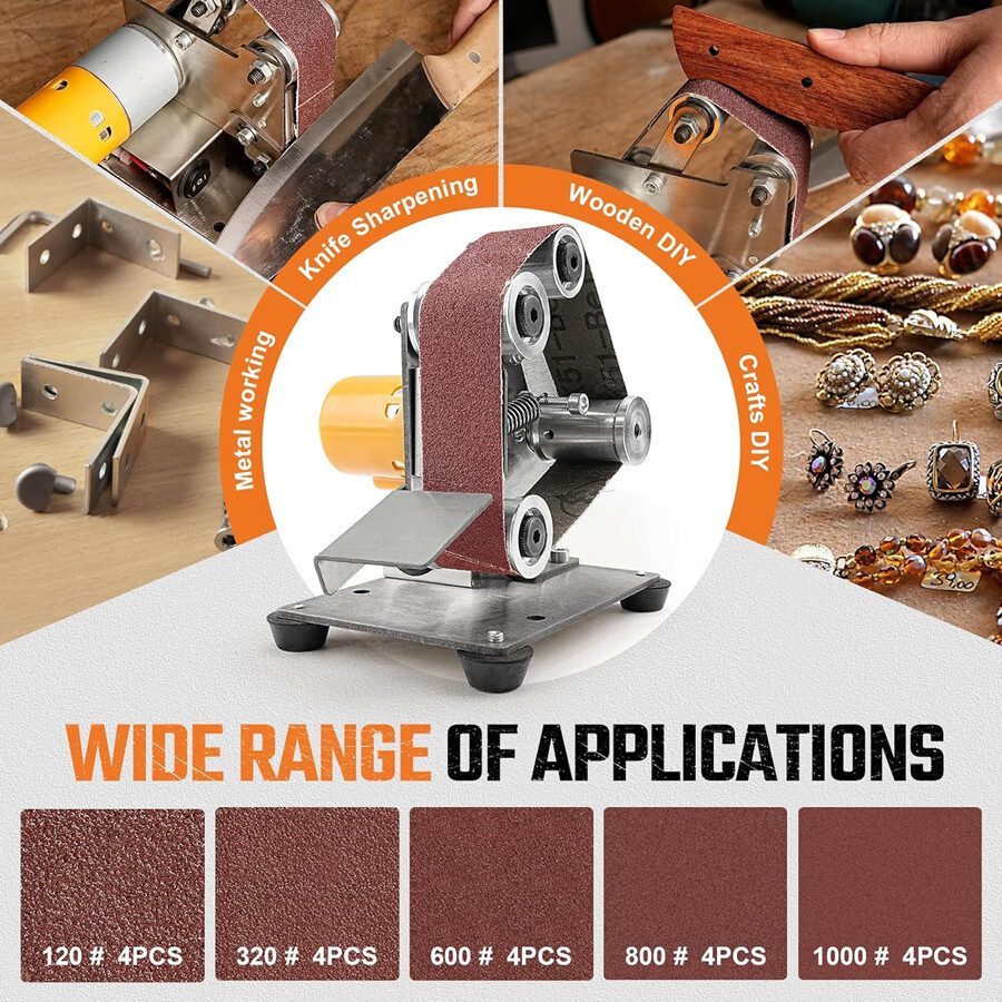 Electric Belt Sander Grinder Polishing Machine Grinding Bench DIY Sharpener Tool