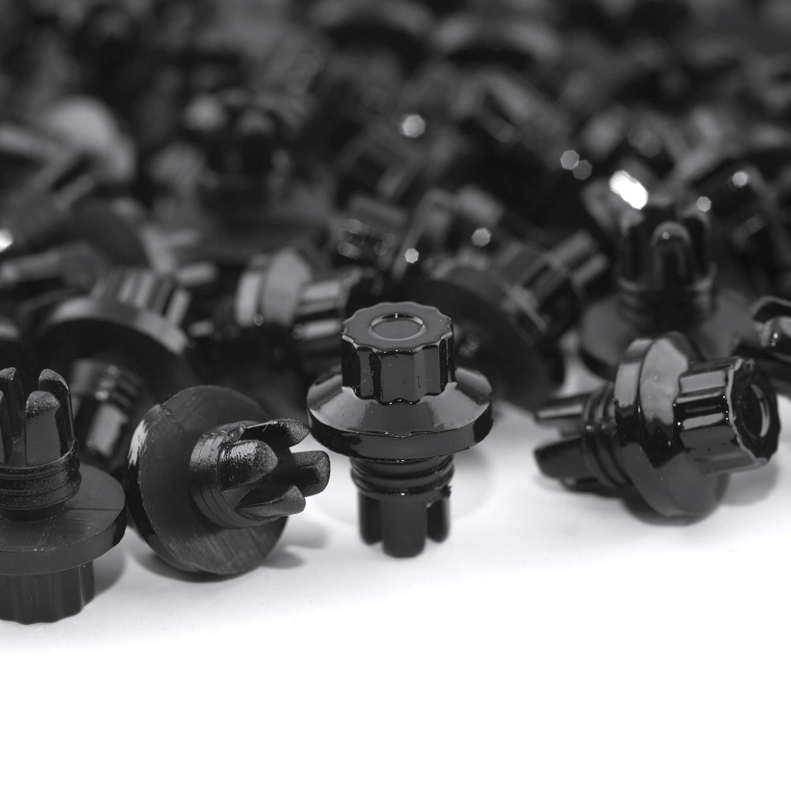 Wheel Rivets Nuts Set of 50 for 7.8mm/0.31in Hole Rivets ABS Plastic Black