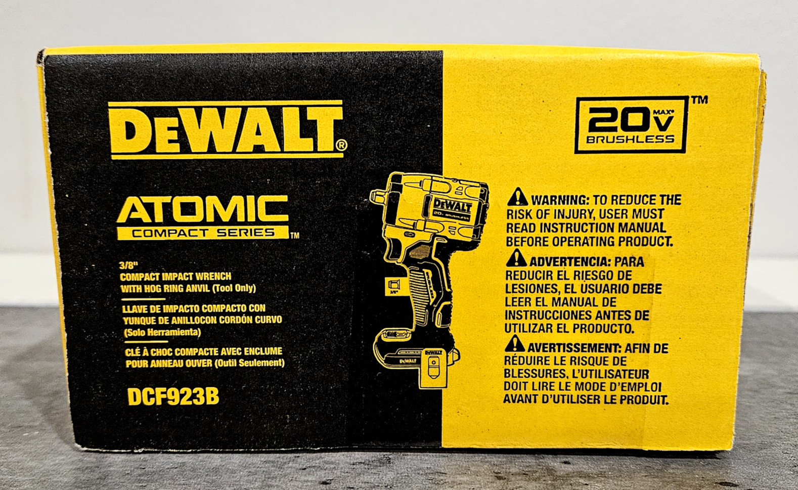 DeWalt 20 Volt Brushless 3/8″ Compact Impact Wrench with Hog Ring Anvil DCF923B
