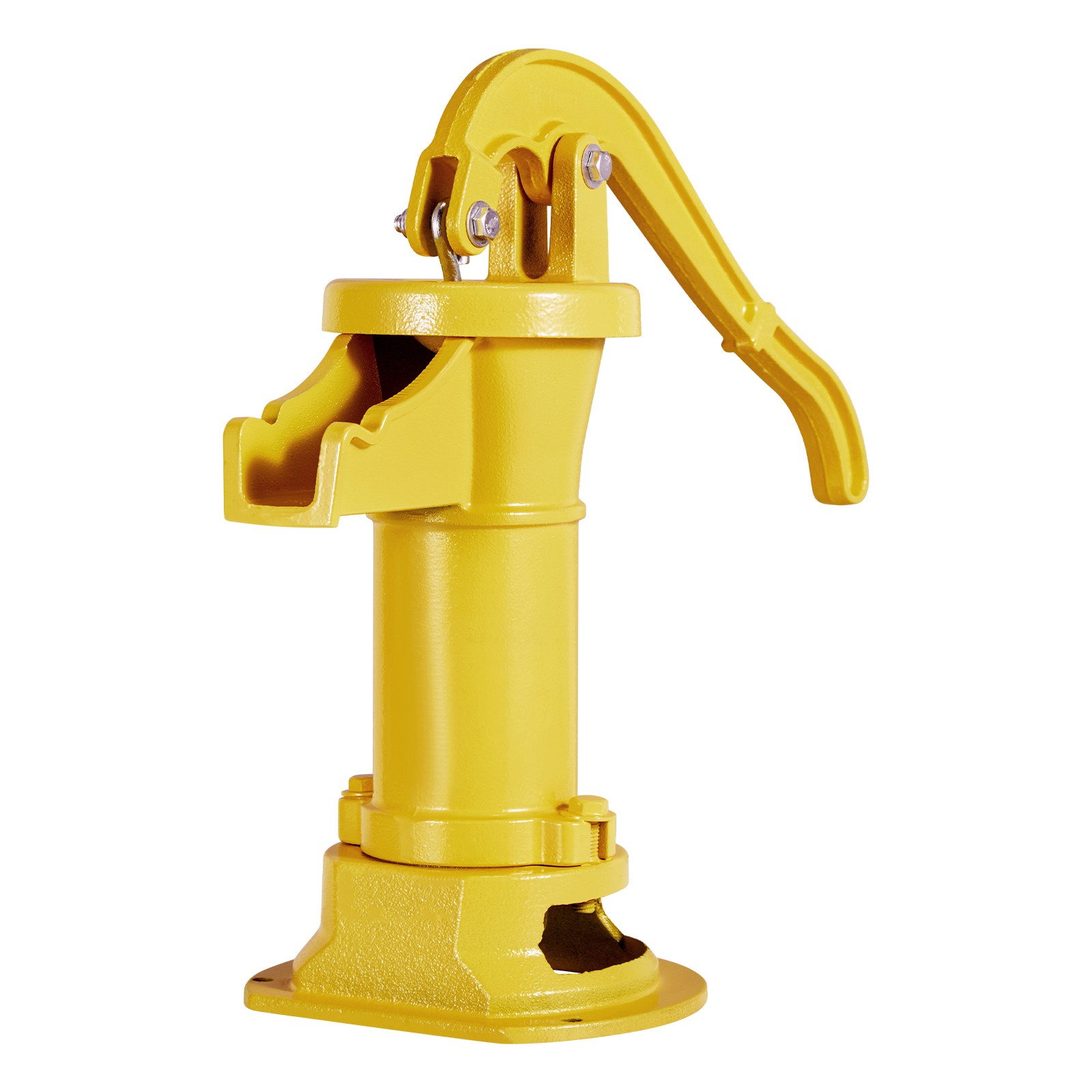 Uimoso Antique Cast Iron Manual Water Pump 25ft Hand Pitcher Pump, Yellow Finish