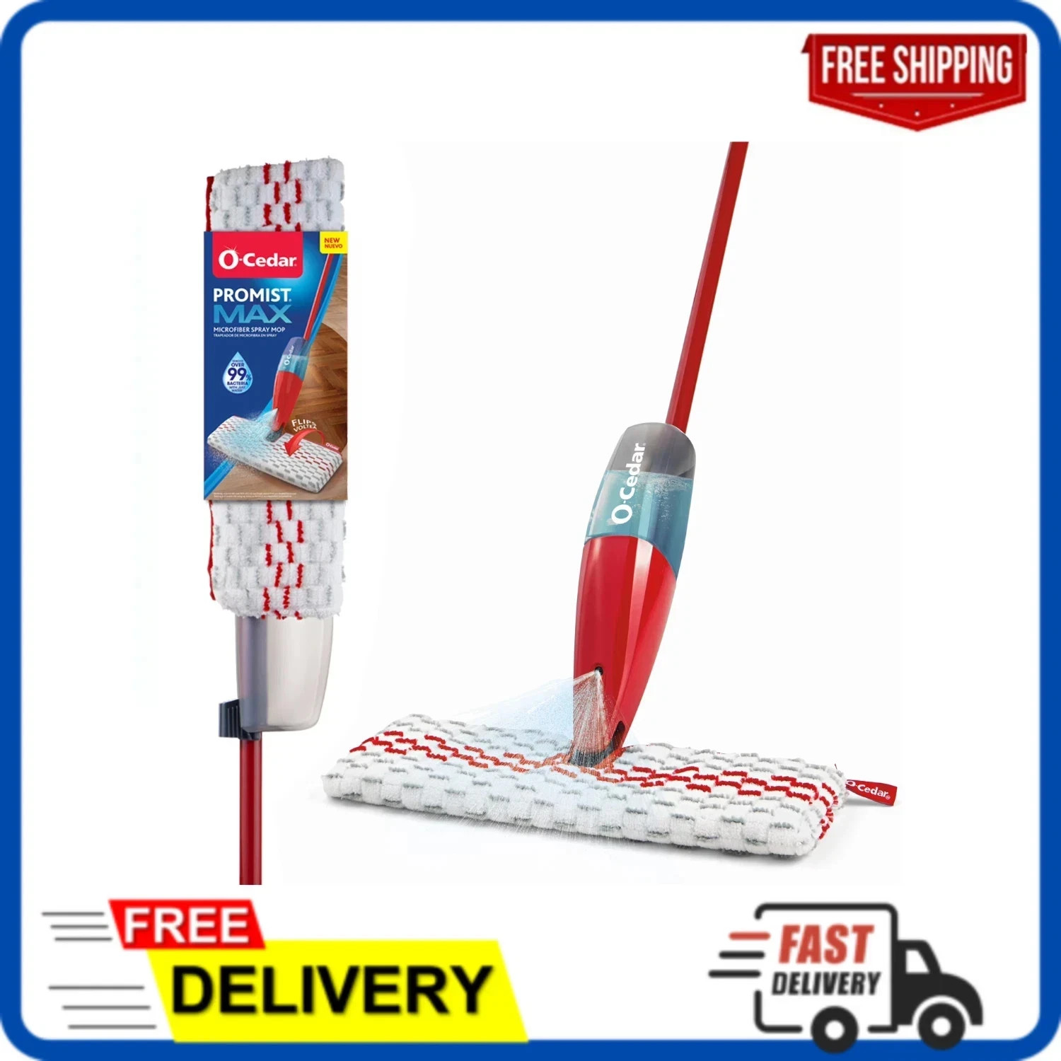 O-Cedar ProMist MAX Microfiber Spray Mop- Fast Shipping- New