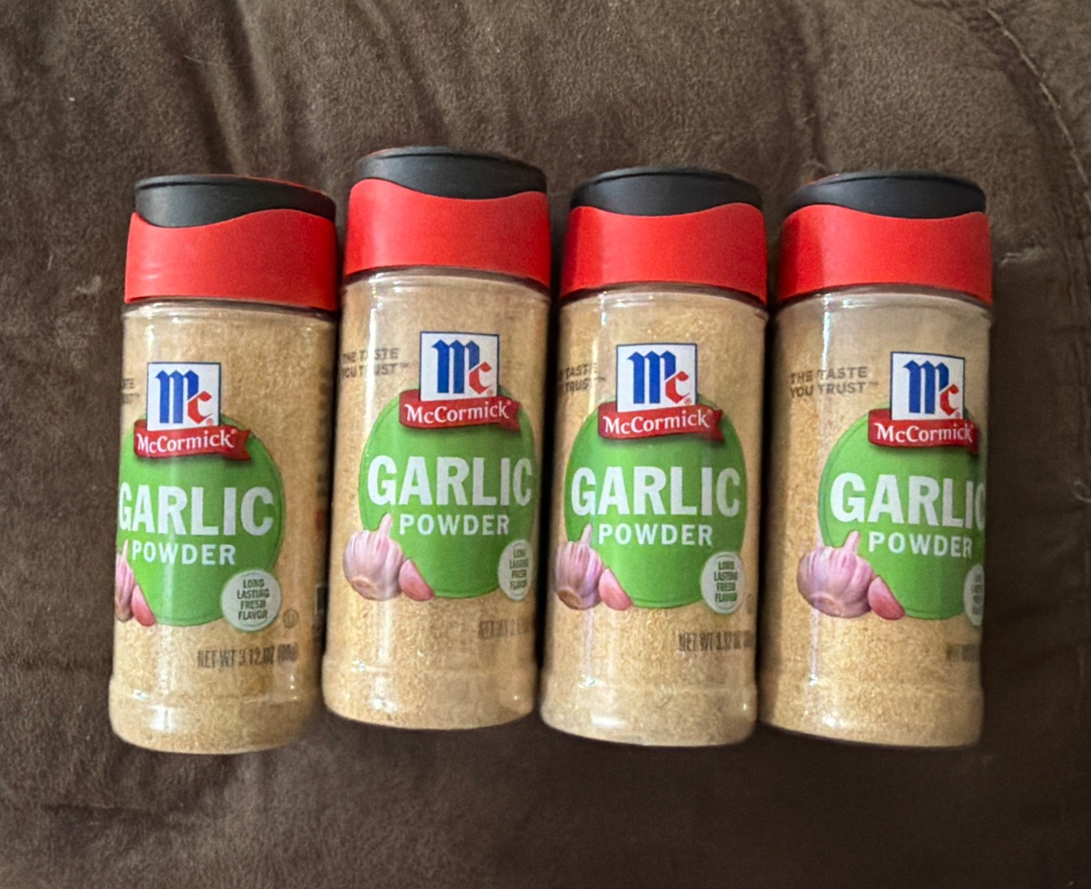 Lot (4) McCormick Garlic Powder 3.12 Oz Each 12.48 Oz Total