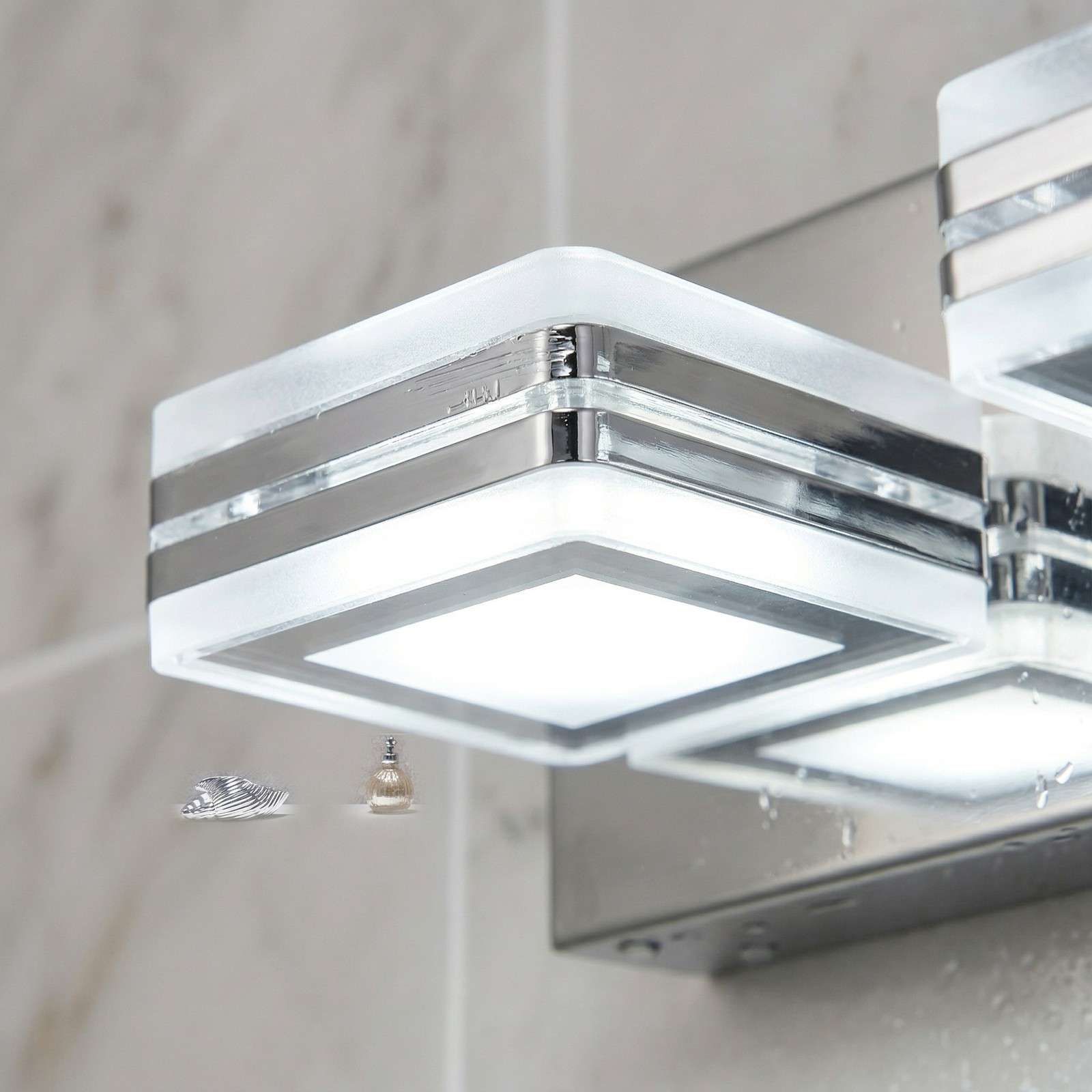 Chrome Dimmable LED Vanity Light 46 inch 7-Lights Wall Fixture Bathroom Mirror