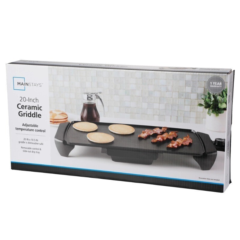 10.5×20″ Electric Griddle Temperature Control Dishwasher Safe Parts 1500 W