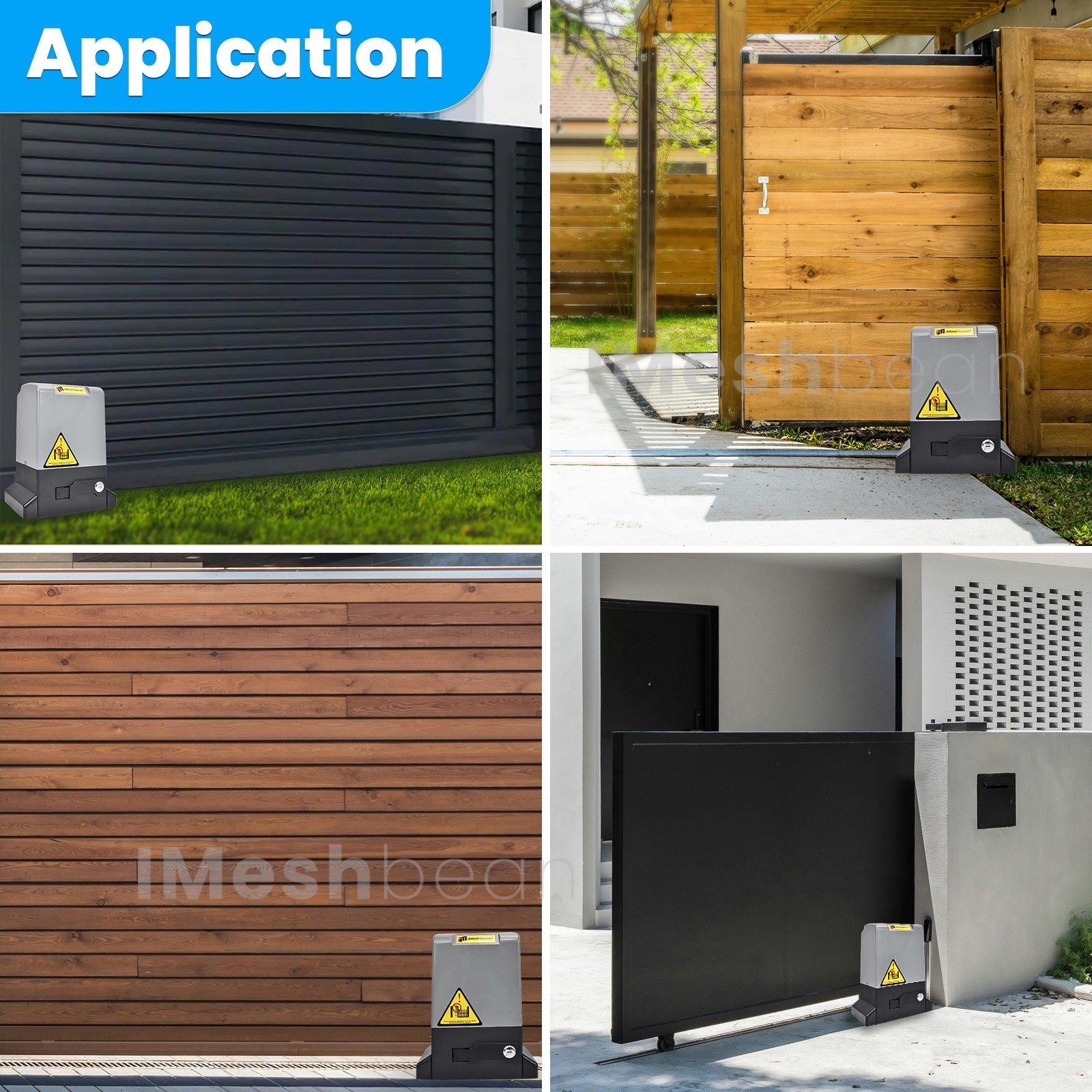 1.6HP 5000LBS Automatic Electric Sliding Gate Opener Kit APP Keypad 4 Remotes