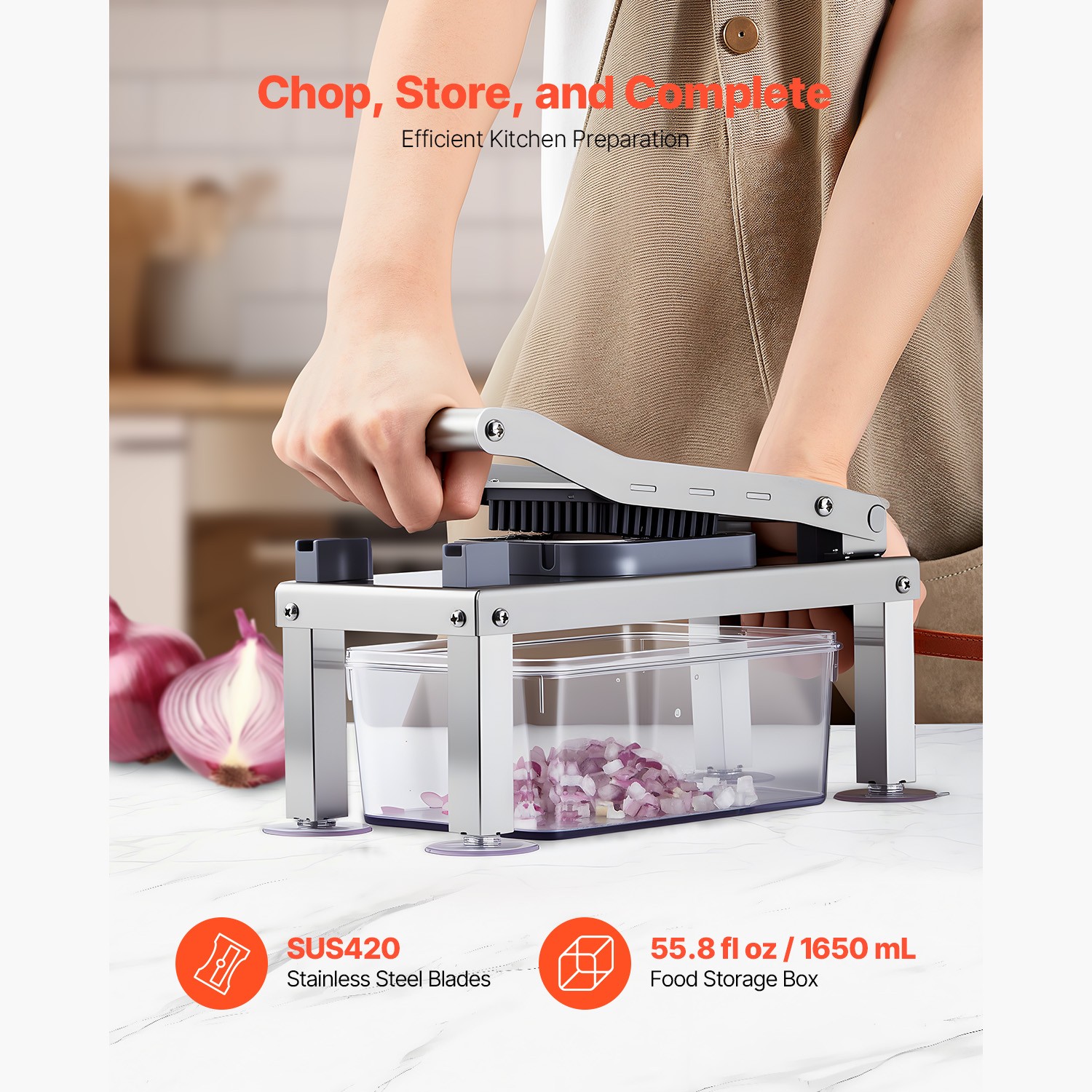 Vegetable Chopper Mandoline Slicer All-in-1 Food Veggie Cutter 9 Blades