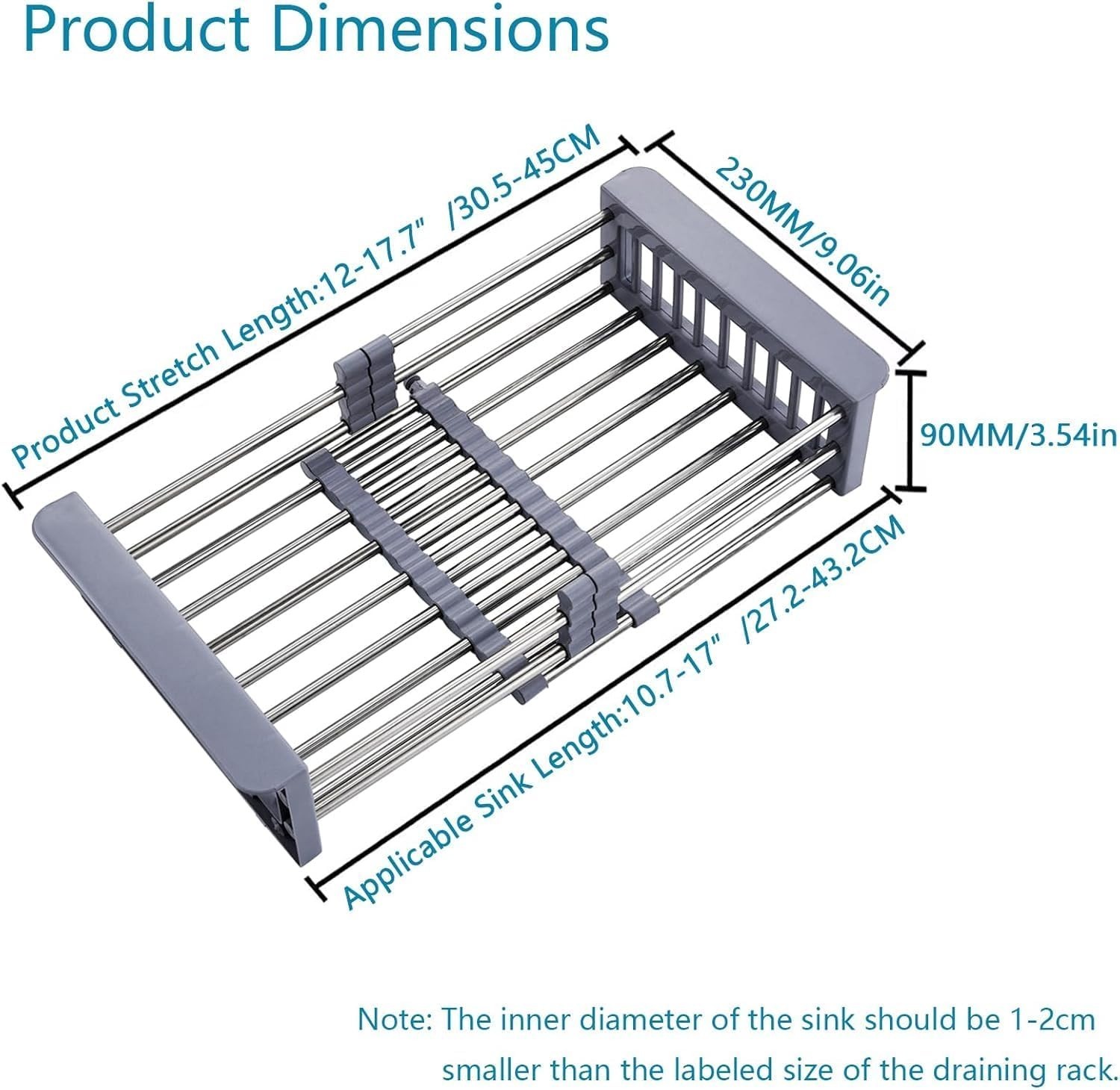 Expandable Dish Drying Rack Over The Sink Stainless Steel Drainer Basket Adjusta