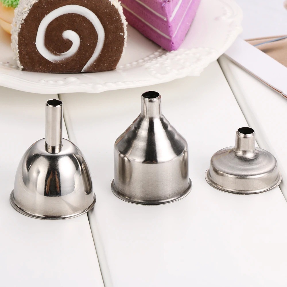 Mini Stainless Steel Wine Flask Funnel-Small Mouth Funnels Filling Hip Beer 3Pcs