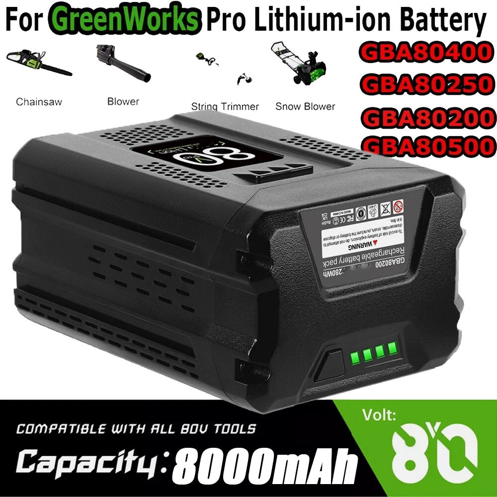 FOR Greenworks 80V Lithium Ion 8.0Ah Rechargeable Li-ion Battery BAB727 GBA80200