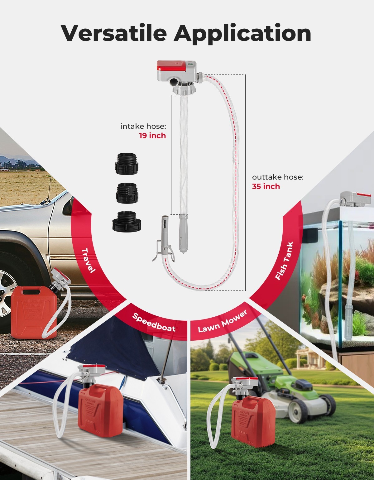 Battery Powered Electric Fuel Transfer Pump Portable for Gas Oil Water Liquid