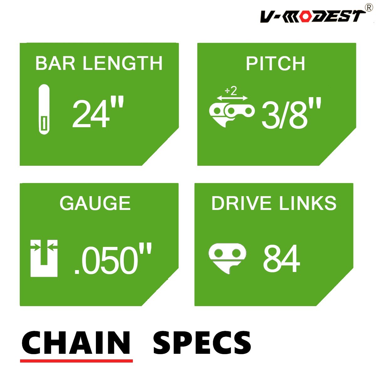 2PACK 24” Chainsaw Chain For Husqvarna 455 460, Stihl Full Chisel 3/8 050 84DL