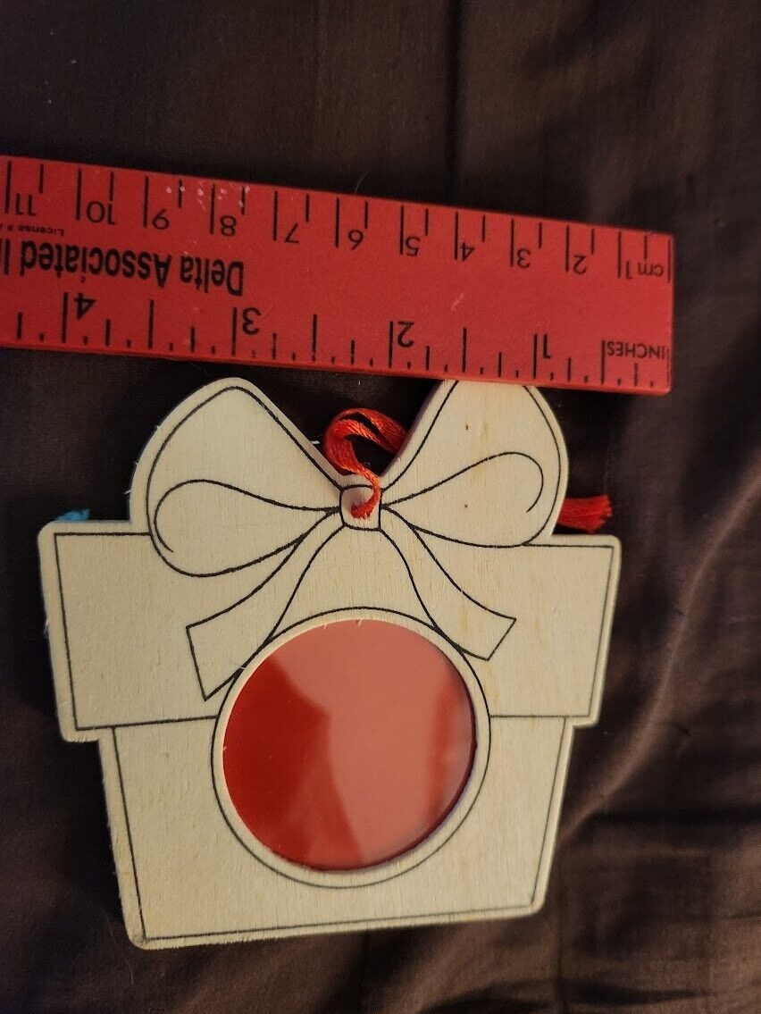 Brand New 7 Un-Colored/Painted Michael’s Wooden Christmas Present Ornaments