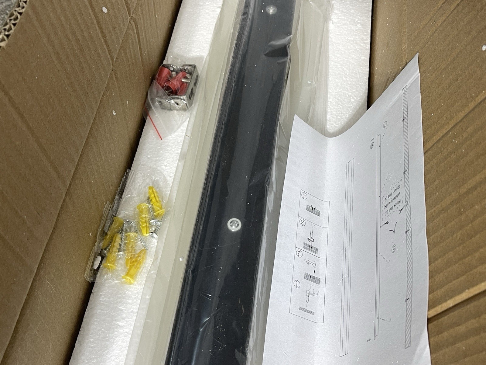 40″ Slender Sideway Outdoor Hardwired Bar Wall Sconce With LED Light Fixture