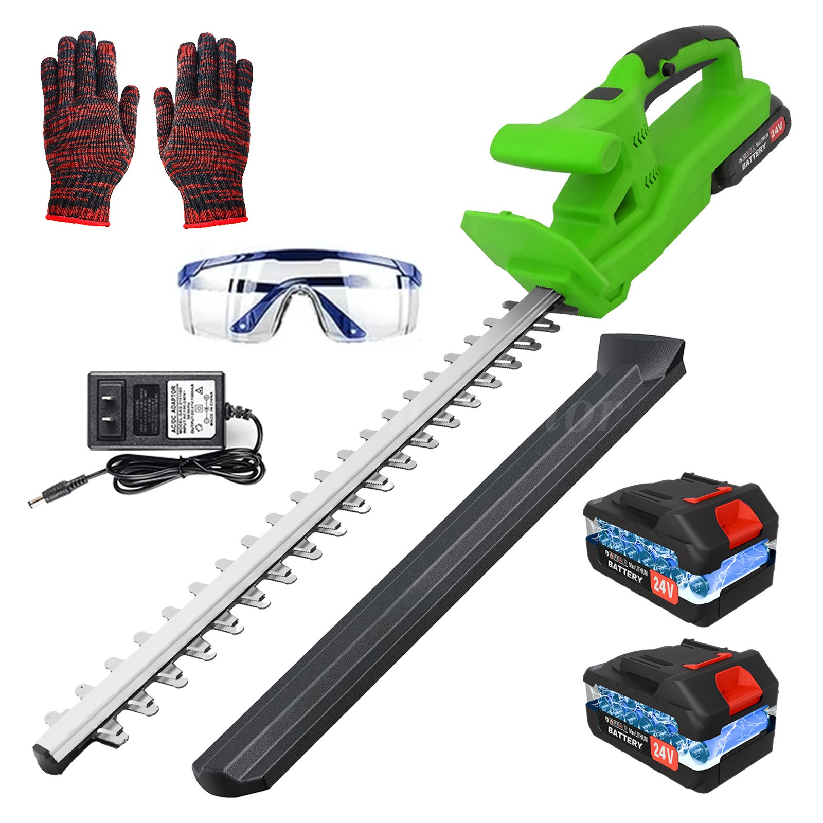 20” Electric Hedge Trimmer Cordless Power Hedge Trimmer with 2Batteries&Charger