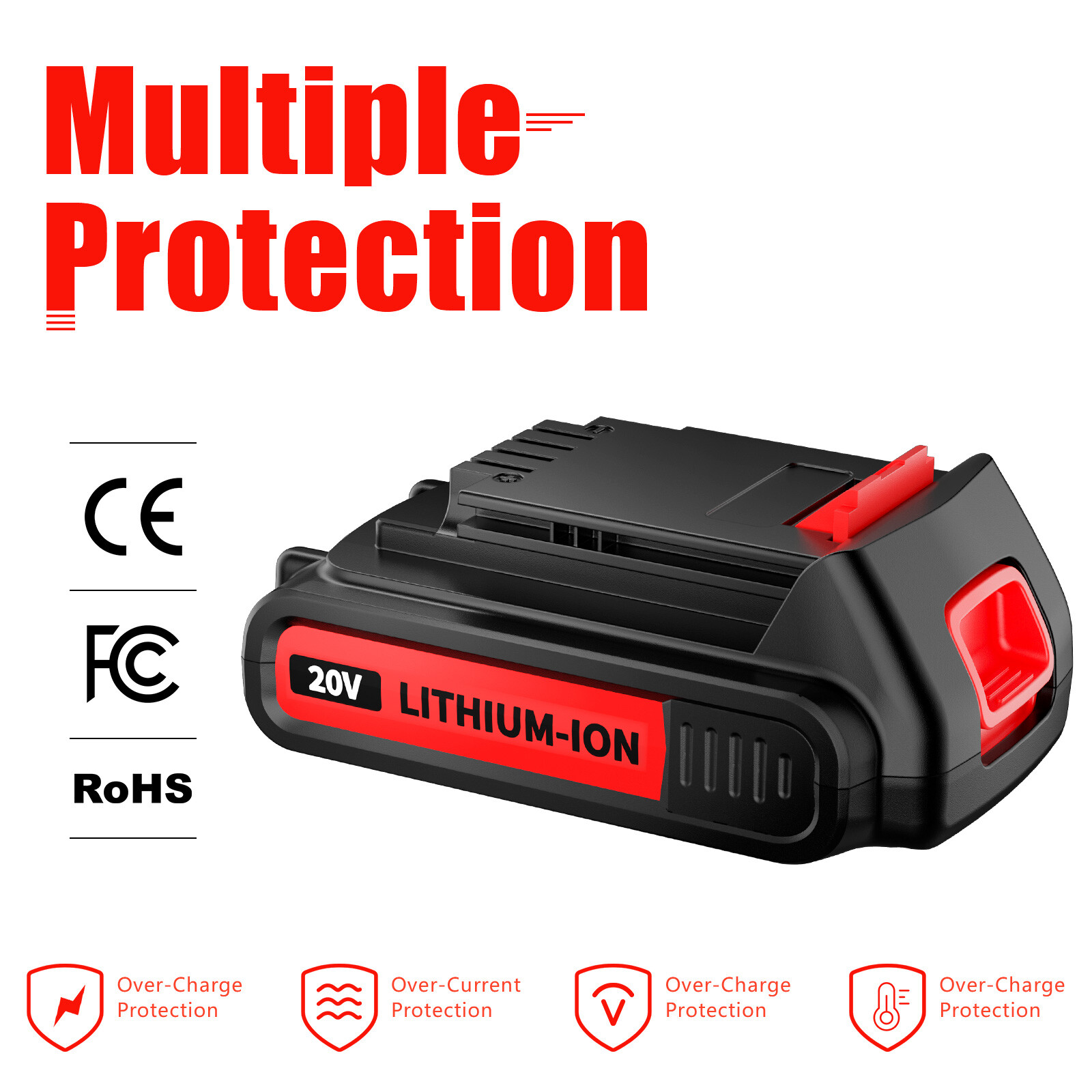2Pack 20V Lithium-ion 1.5Ah Battery for BLACK+DECKER 20 Volt LBXR20 LBX20 LB20