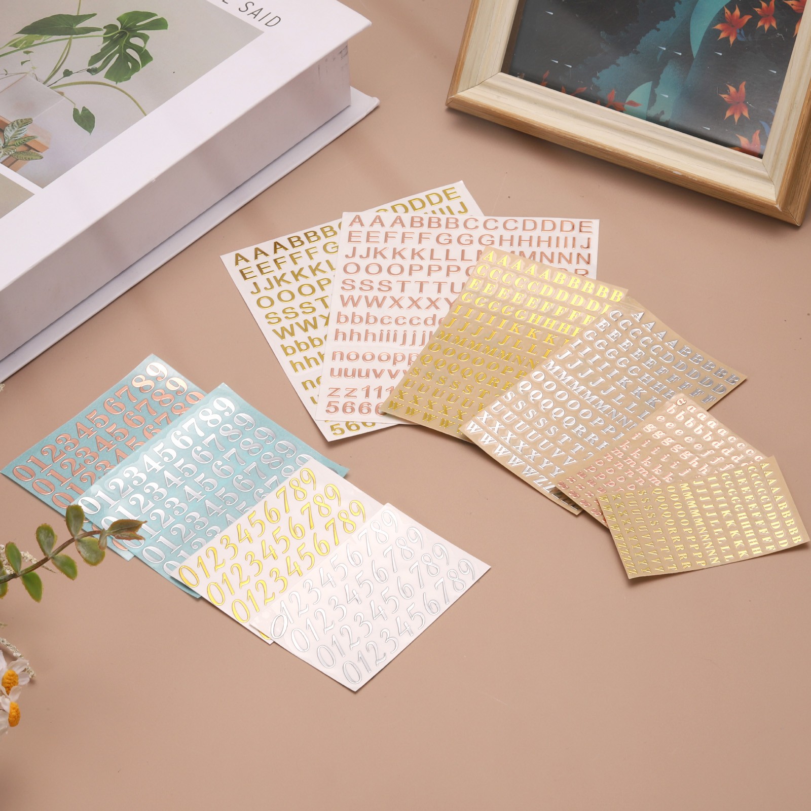6Sheets Letter Stickers 0.35″Letter Stickers Alphabet Stickers(Silver,Lowercase)
