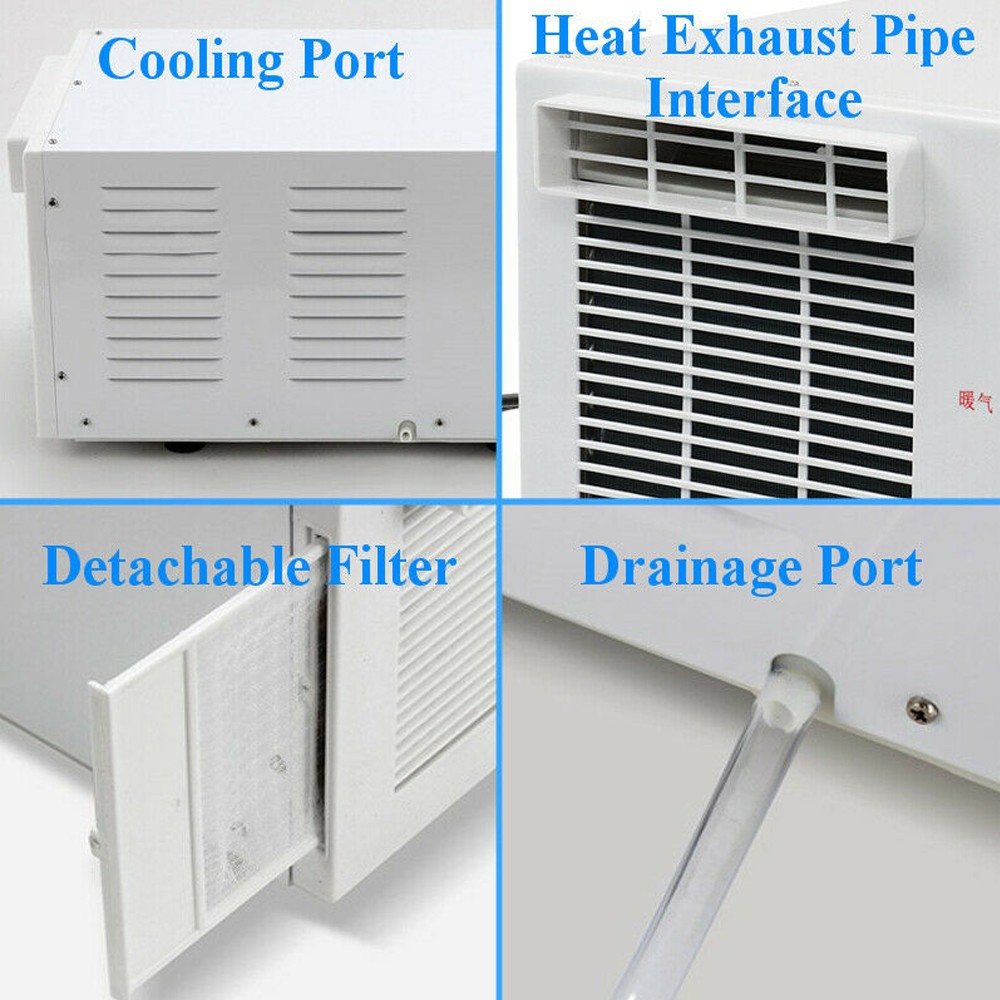 1100W Portable Window Refrigerated Air Conditioner Cold & Heat With Timer Remote
