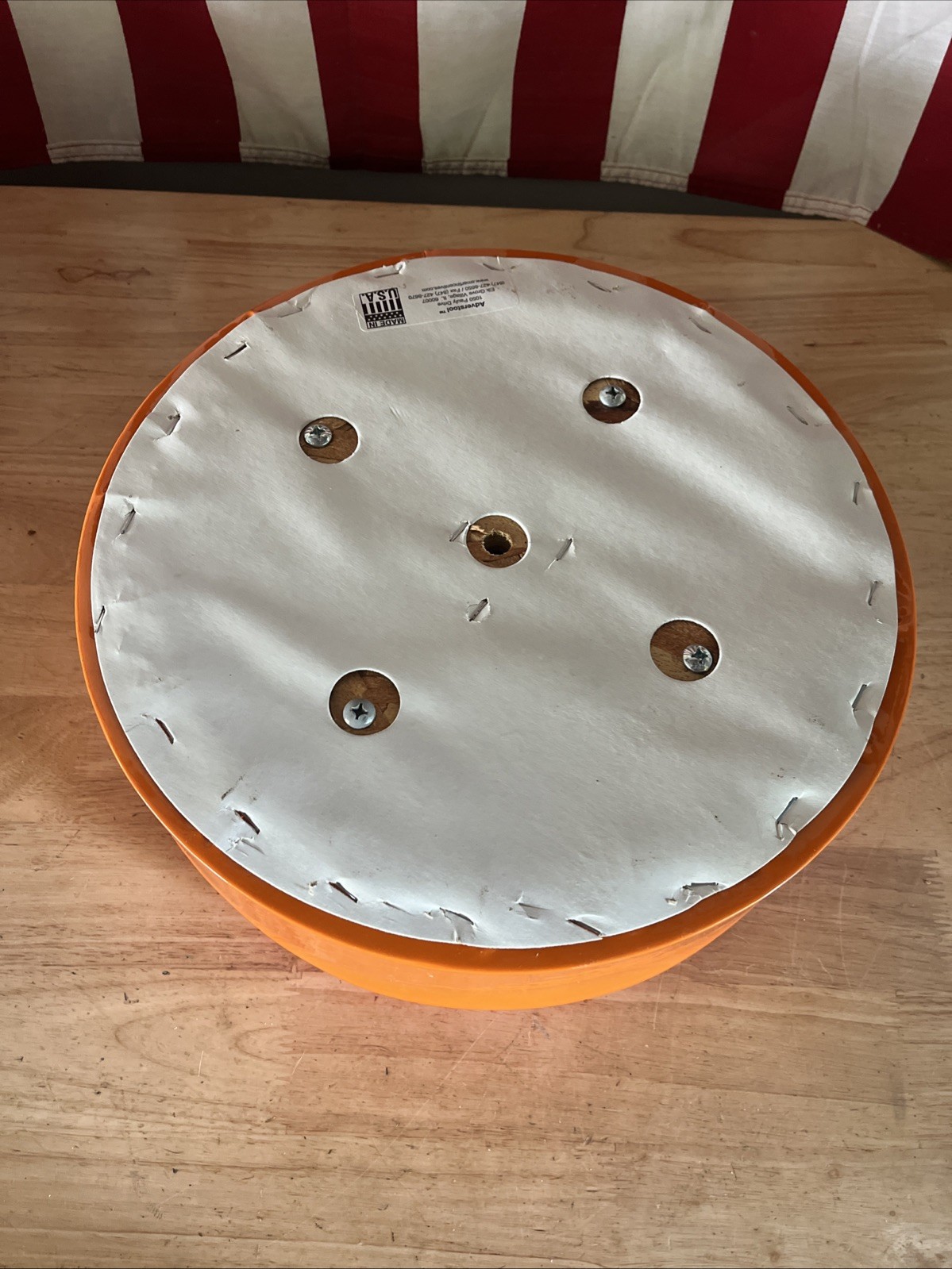 STIHL 14” Stool Cushion Orange White Logo Dealer New Old Stock HTF Man Cave
