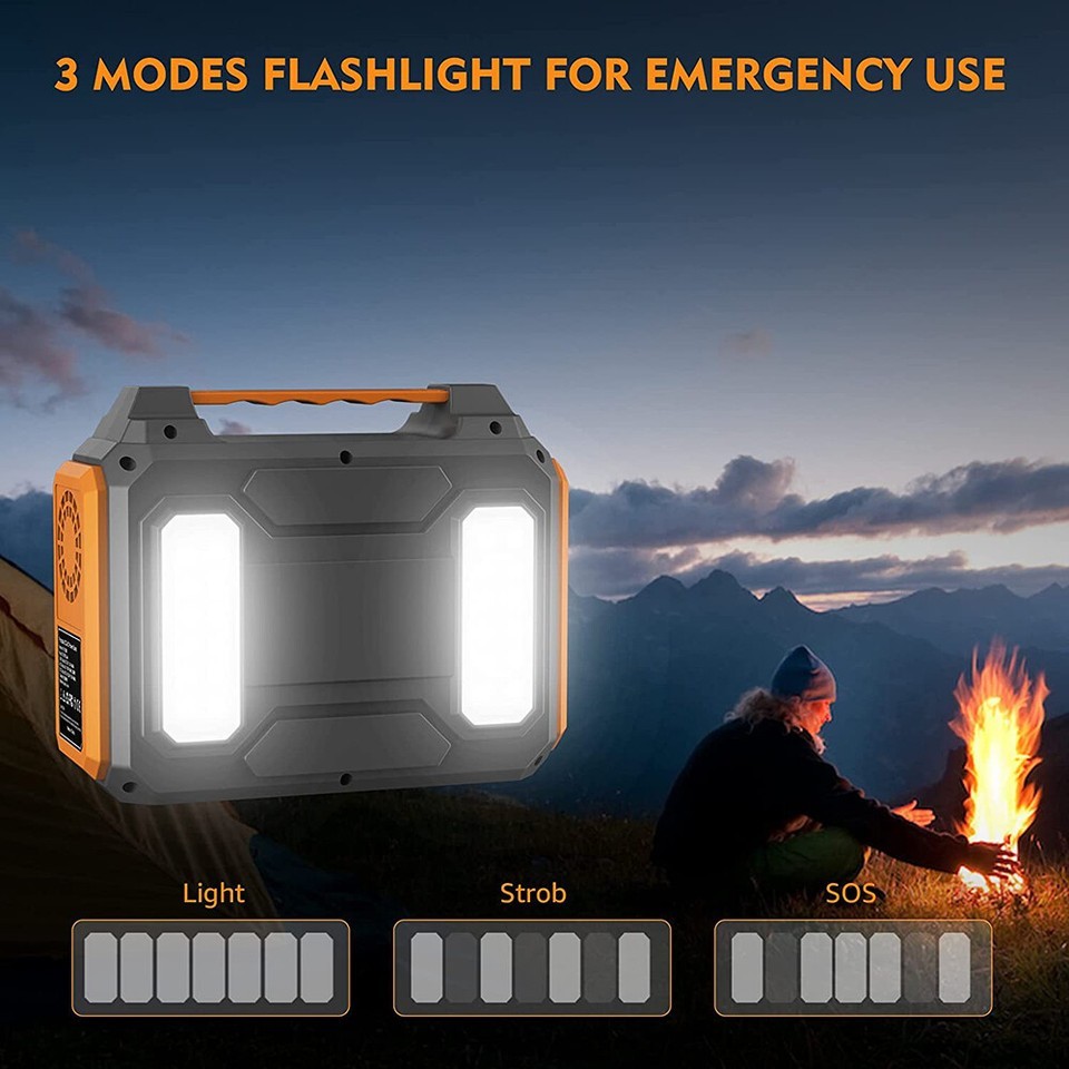 300W Portable Power Station Backup Battery Solar Generator with 60W Solar Panel