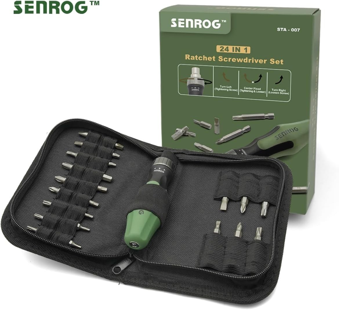 24 in 1 Multi-Bit Ratcheting Screwdriver, Magnetic Interchangeable Ratchet Screw
