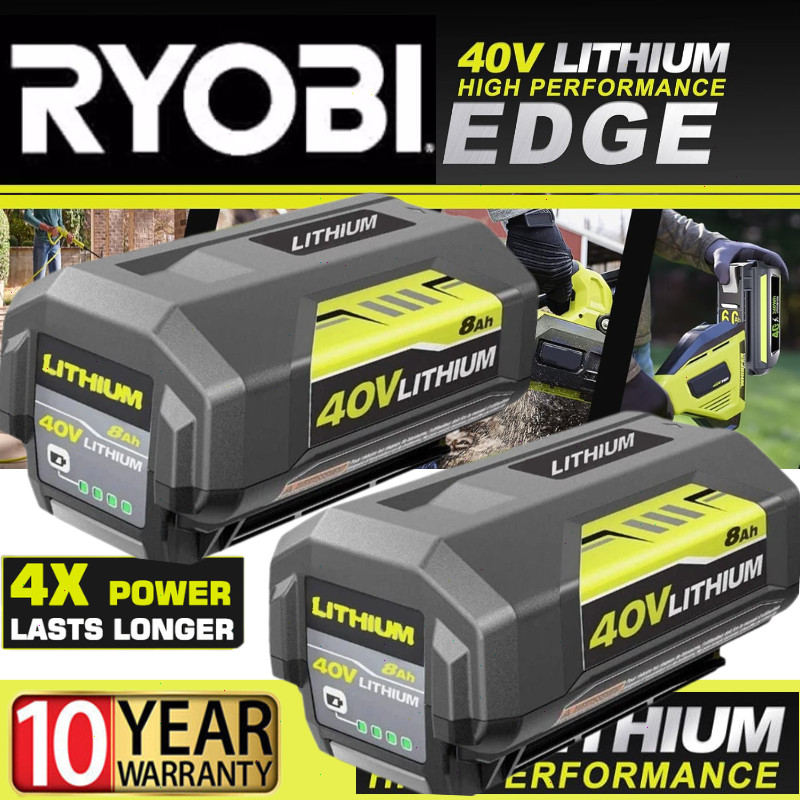 1-2PACK 8.0Ah Battery 40 Volt for Ryobi 40V Lithium OP40602 Battery with LED