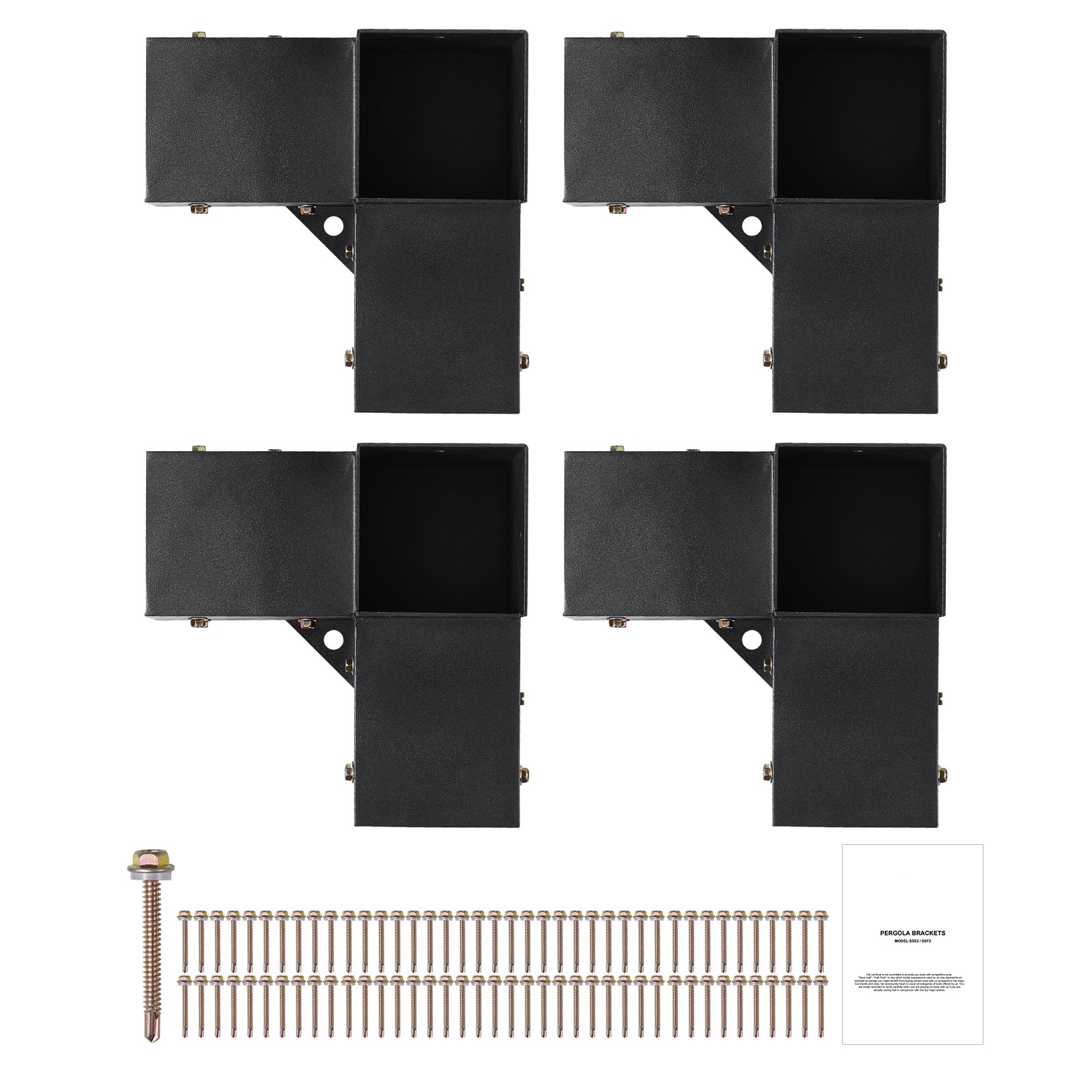 4”x4” Pergola Bracket Kit inner 3.6×3.6 3-Way Woodworks DIY Post 4 pcs
