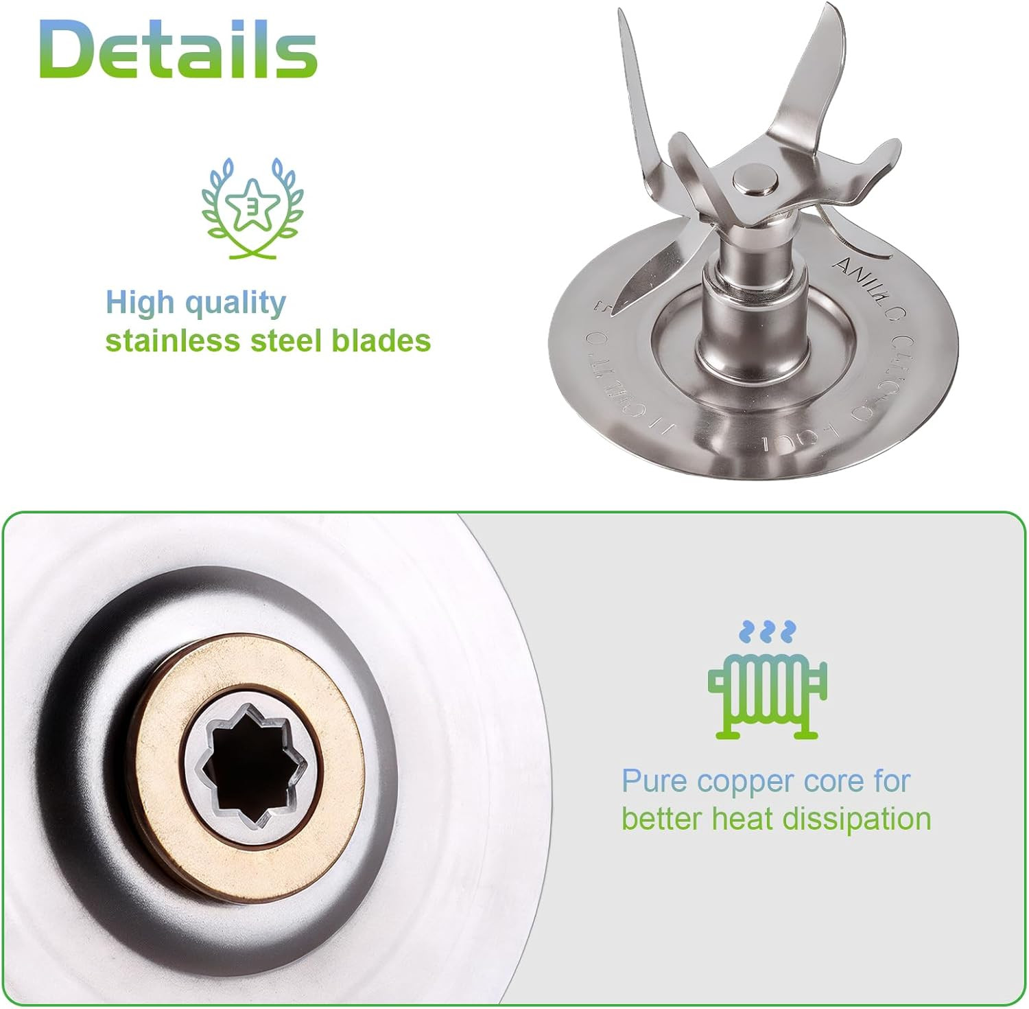 Oster Blender Replacement Parts Kit – 6-Fin Ice-Crushing Blade, Jar Base Cap, an