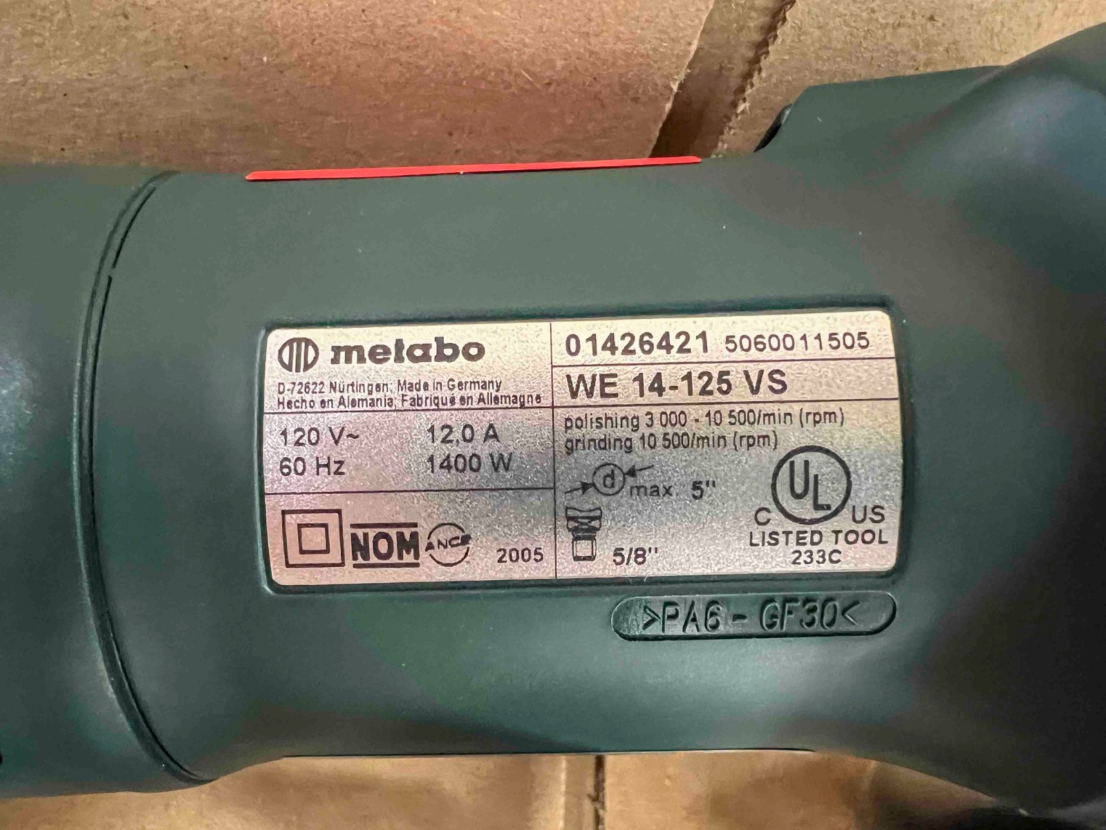 Metabo WE 14- 125VS Quick 4 1/2″ Grinder