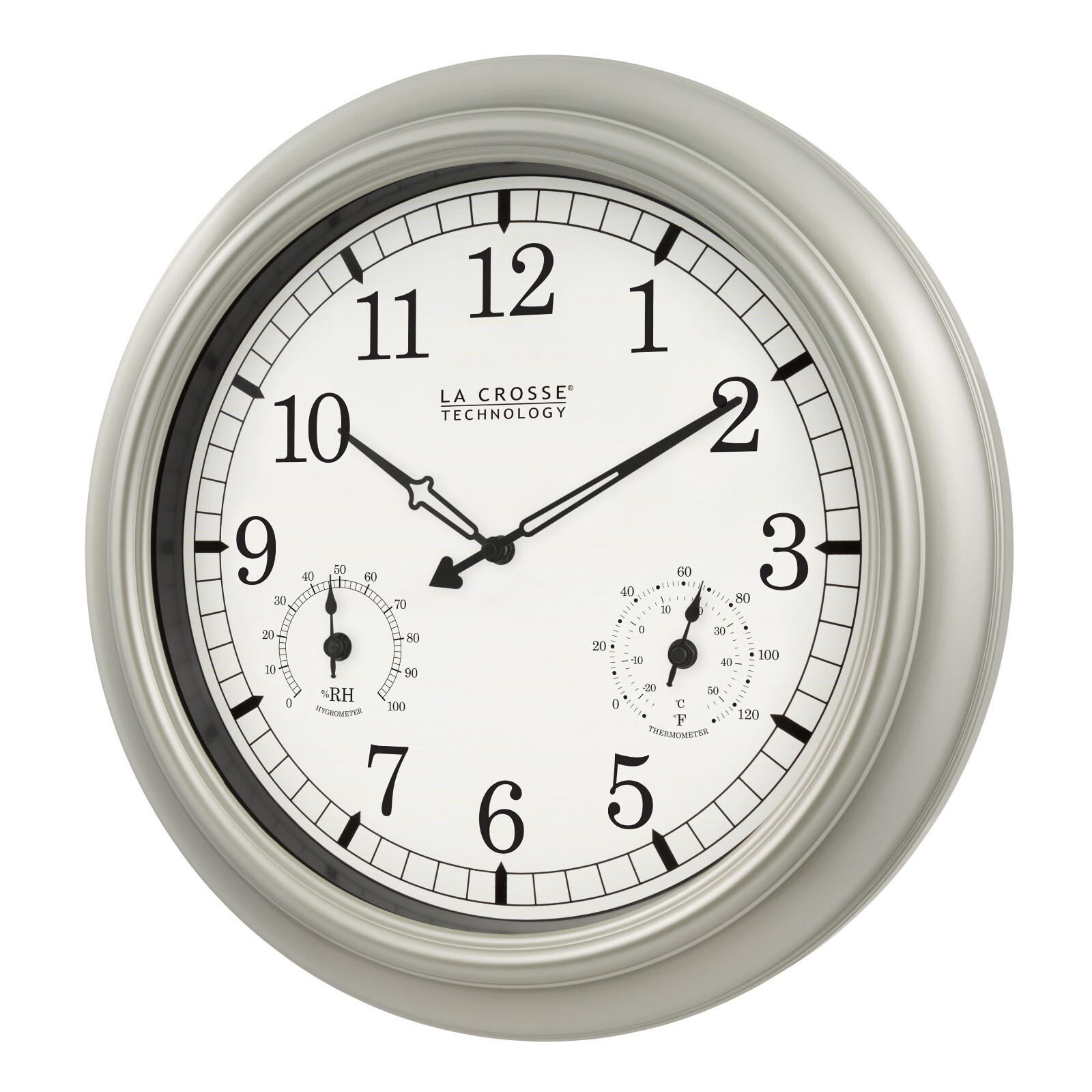 WT-3181PL-Q La Crosse Technology 18″ In/Out Quartz Analog Wall Clock – Open Box