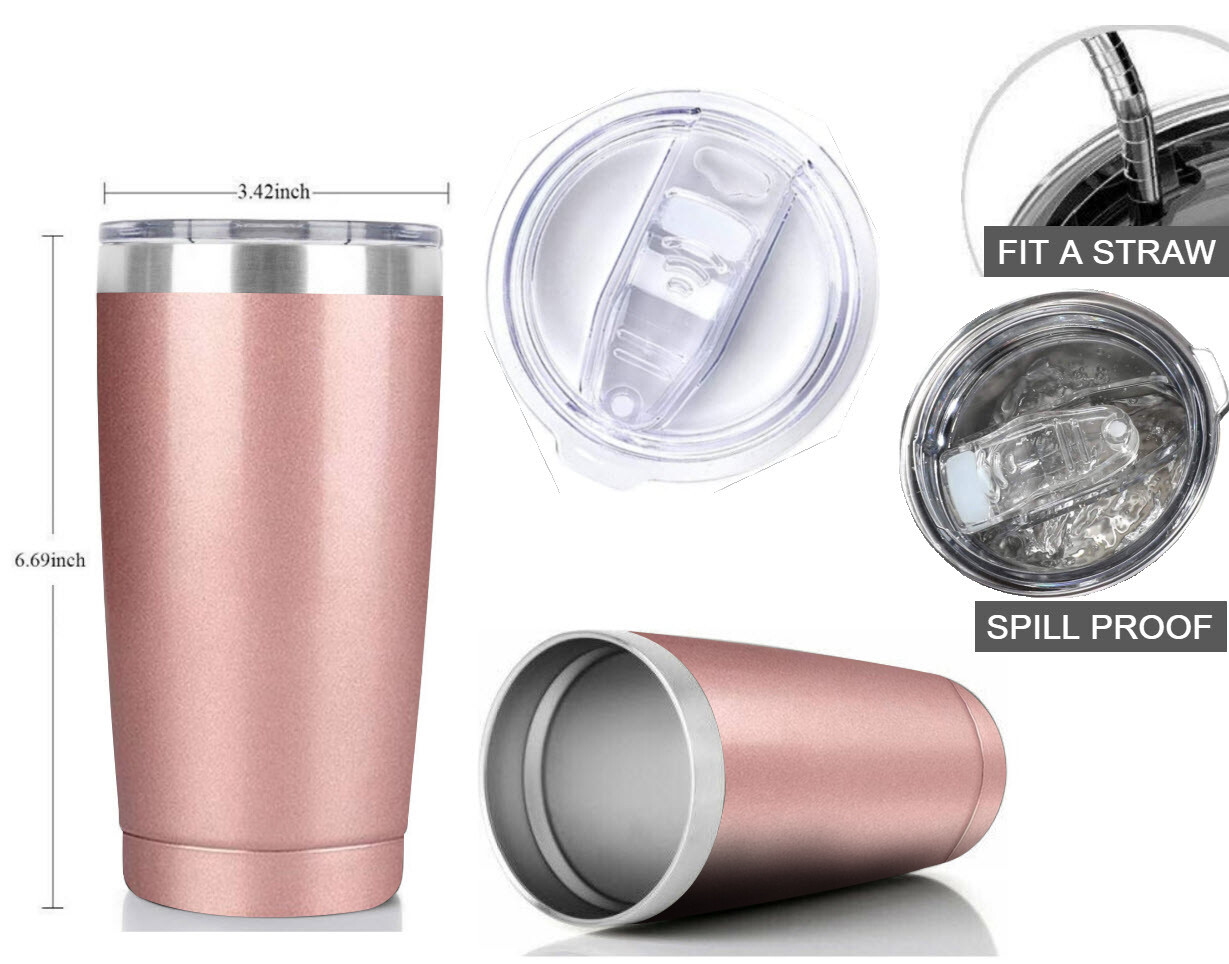20oz Stainless Steel Tumbler Slider Lid Vacuum Insulated Travel Cup Coffee Mug
