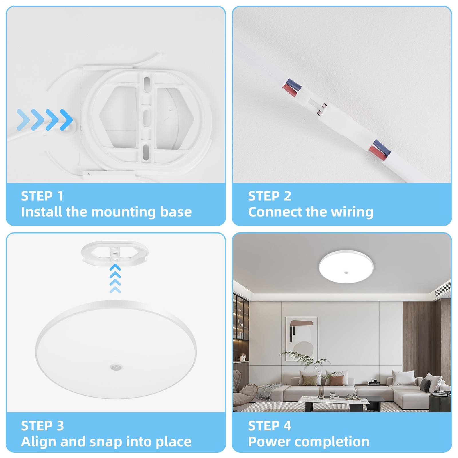 1-100PCS LED Ceiling Light 18W/24W/36W Sensor Light Suitable For Indoor Use